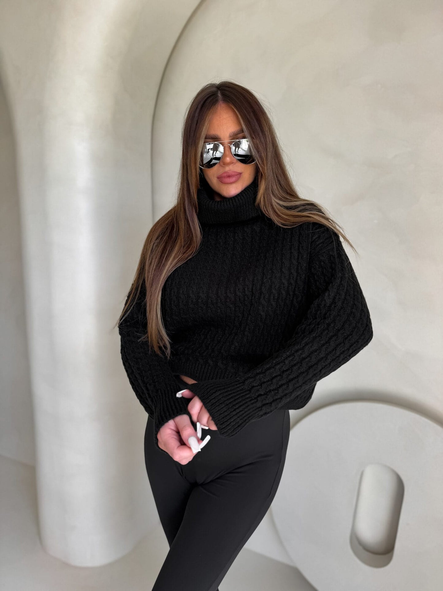 Rollkragenpullover INKO - Schwarz