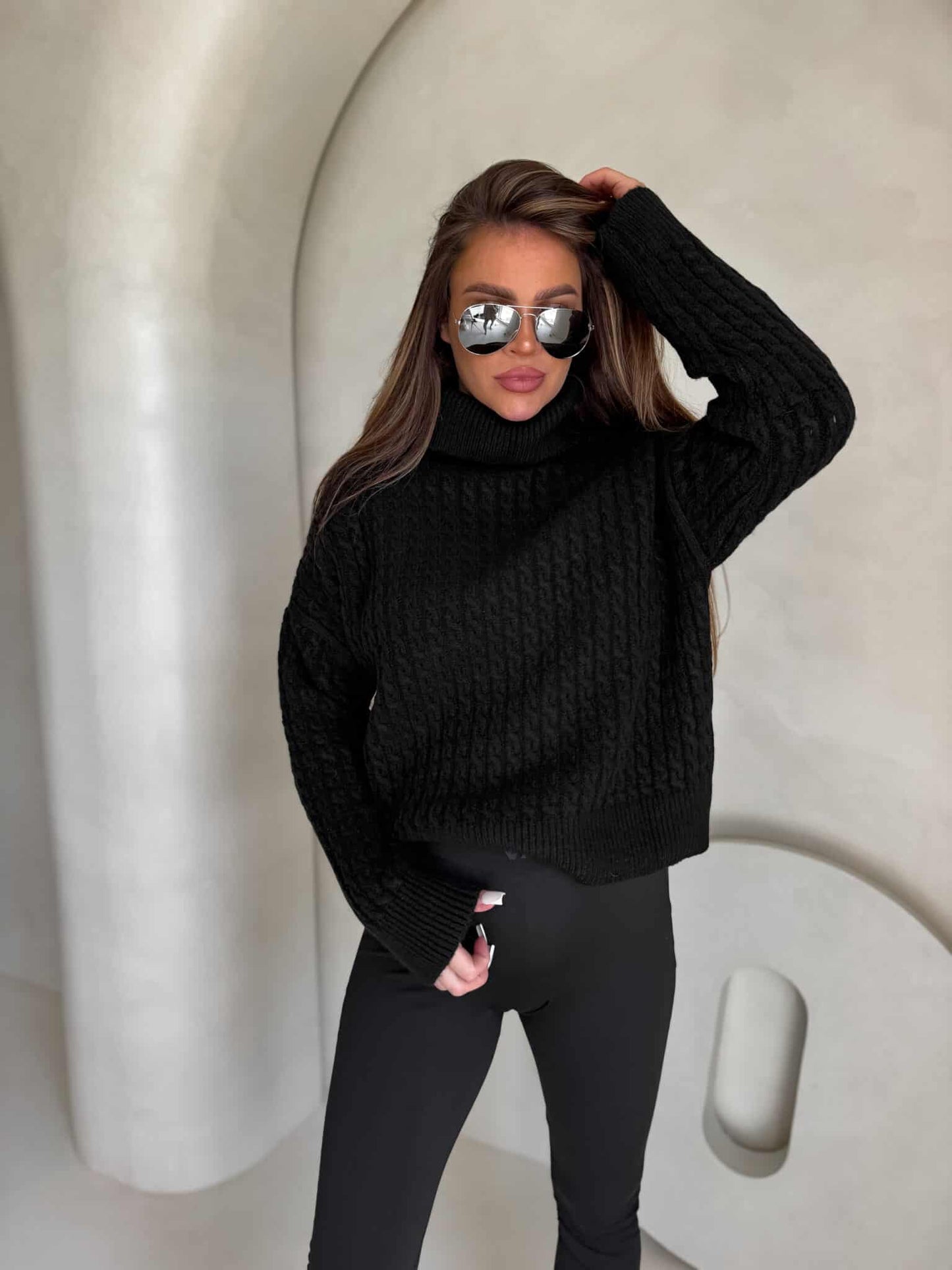 Rollkragenpullover INKO - Schwarz