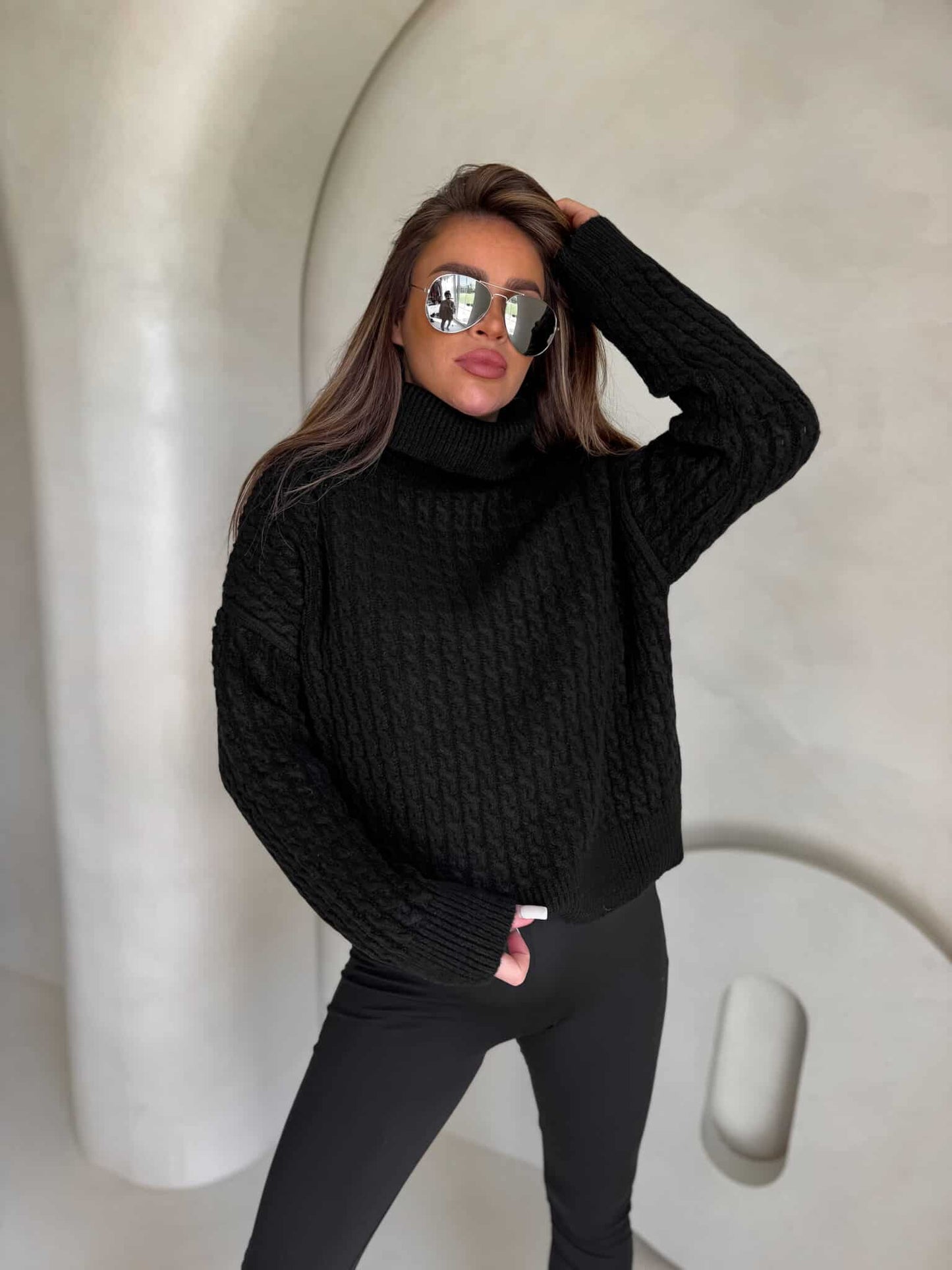 Rollkragenpullover INKO - Schwarz