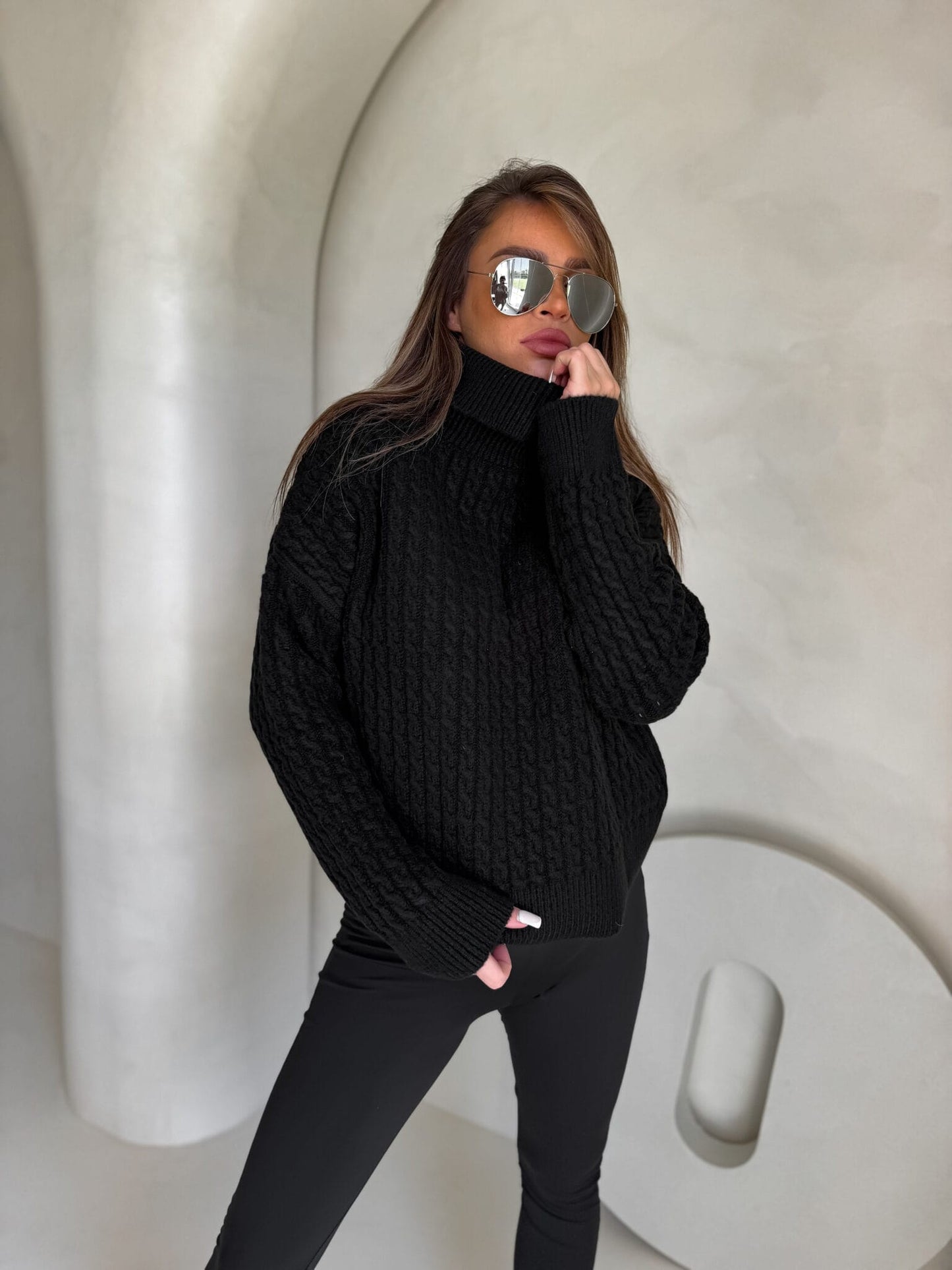Rollkragenpullover INKO - Schwarz