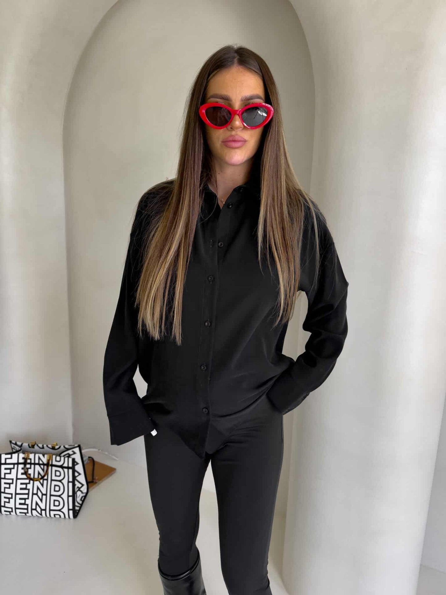 Damenbluse BLINK - schwarz