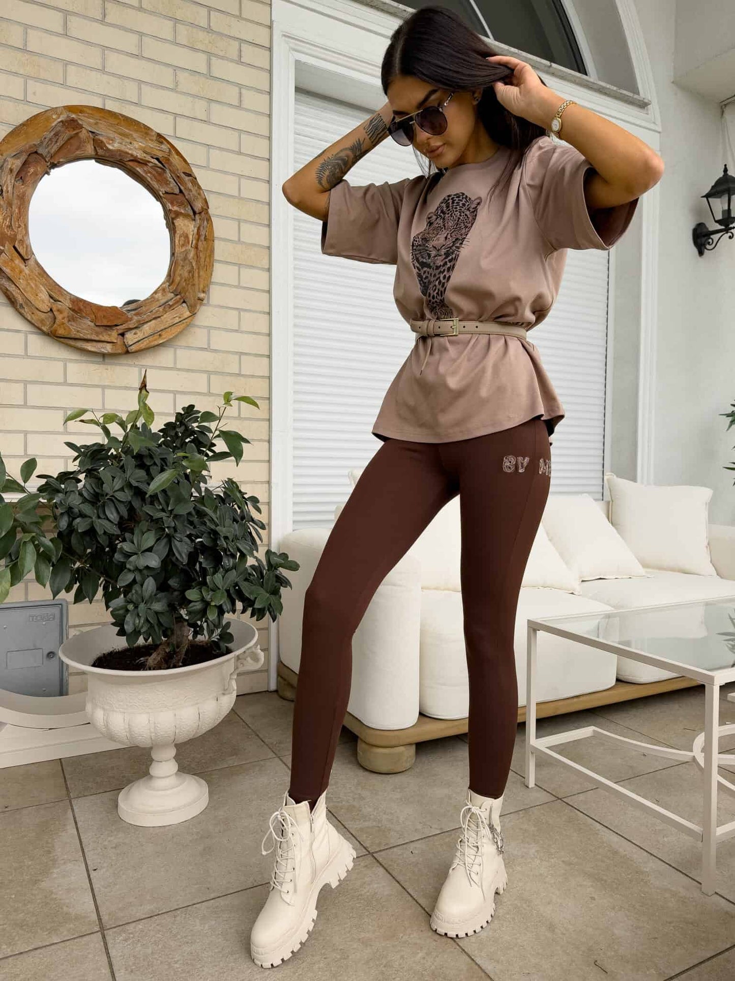 Leggings WOW - schokobraun