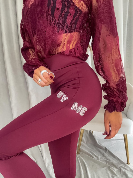 Leggings WOW - bordeaux