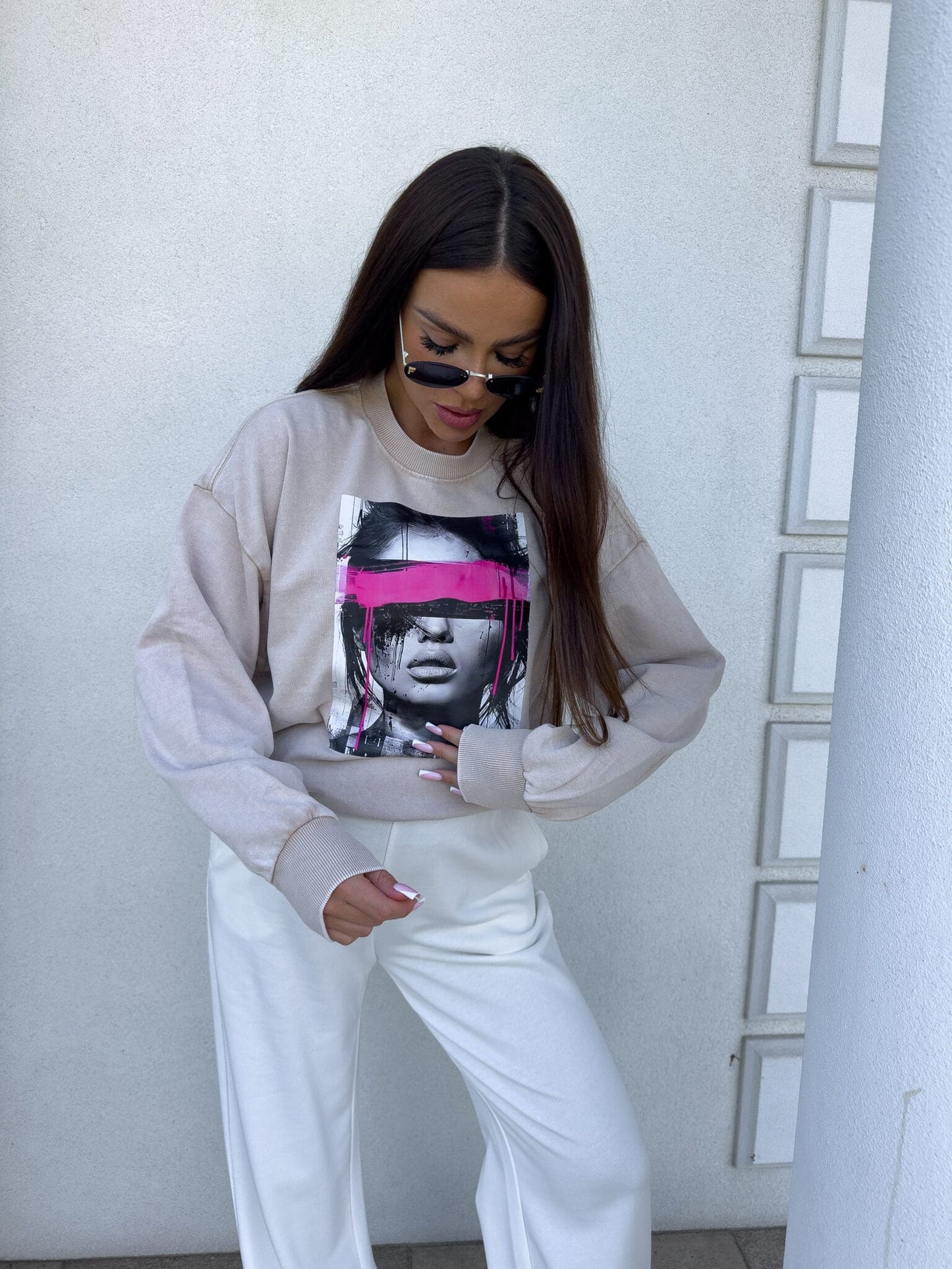 Sweatshirt LOCK - hellbeige
