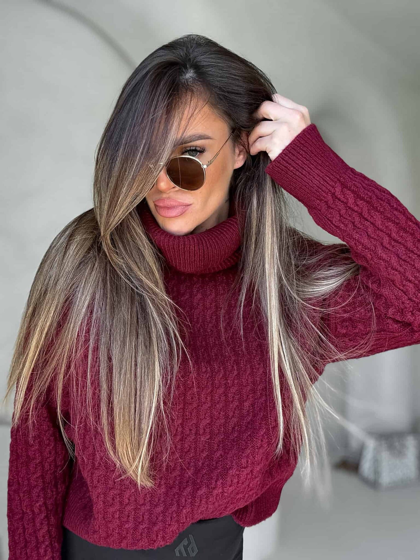 Rollkragenpullover INKO - Bordeaux