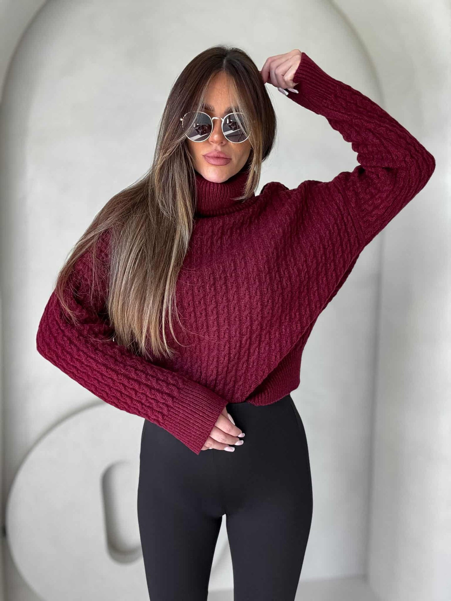 Rollkragenpullover INKO - Bordeaux
