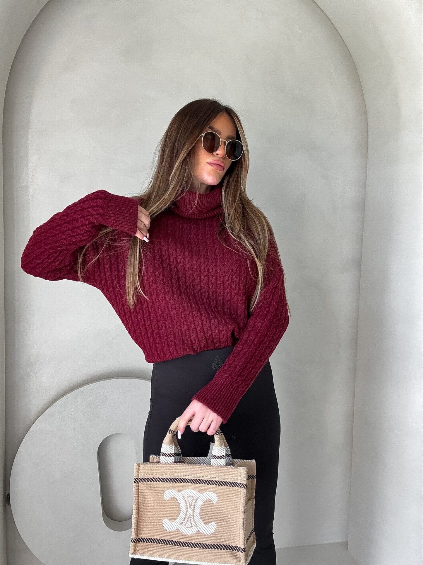 Rollkragenpullover INKO - Bordeaux