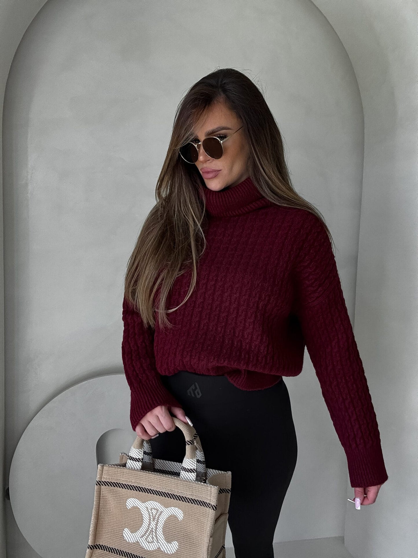 Rollkragenpullover INKO - Bordeaux