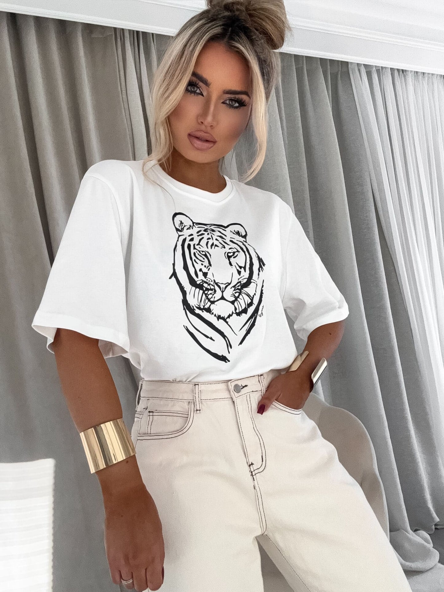 T-shirt TIGER - ecru