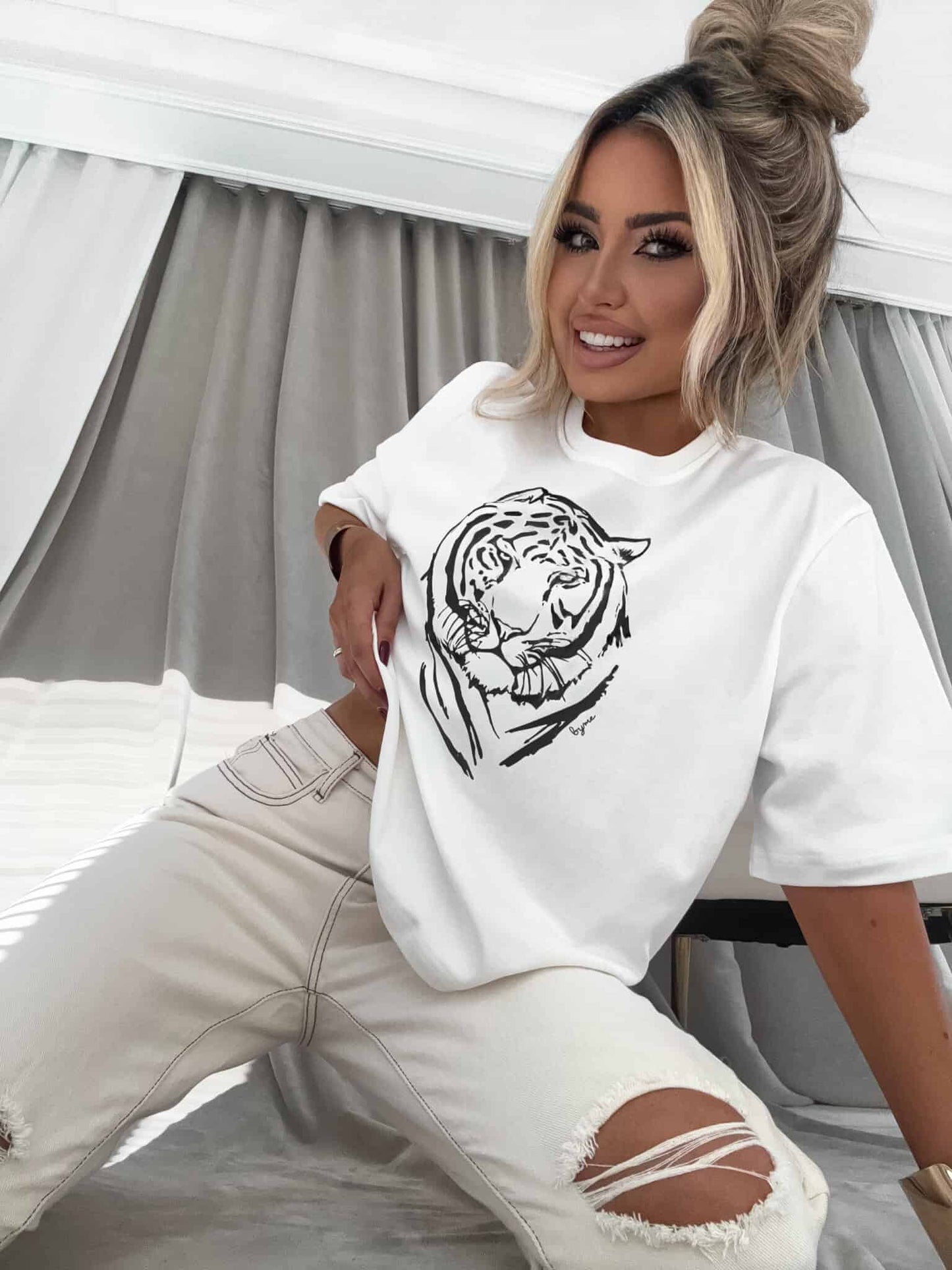 T-shirt TIGER - ecru