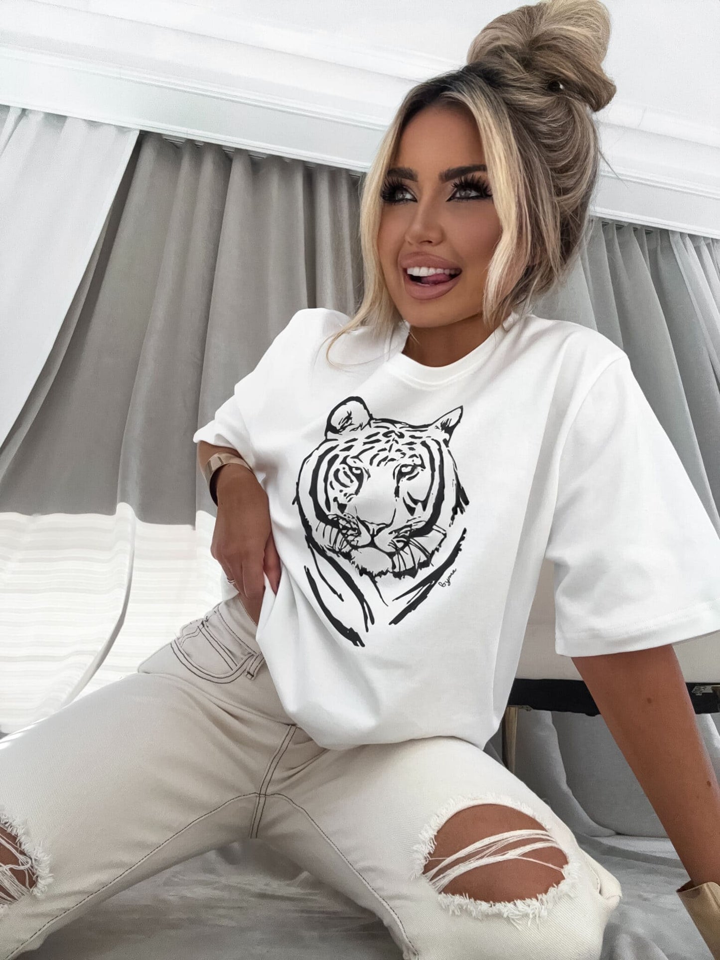 T-shirt TIGER - ecru