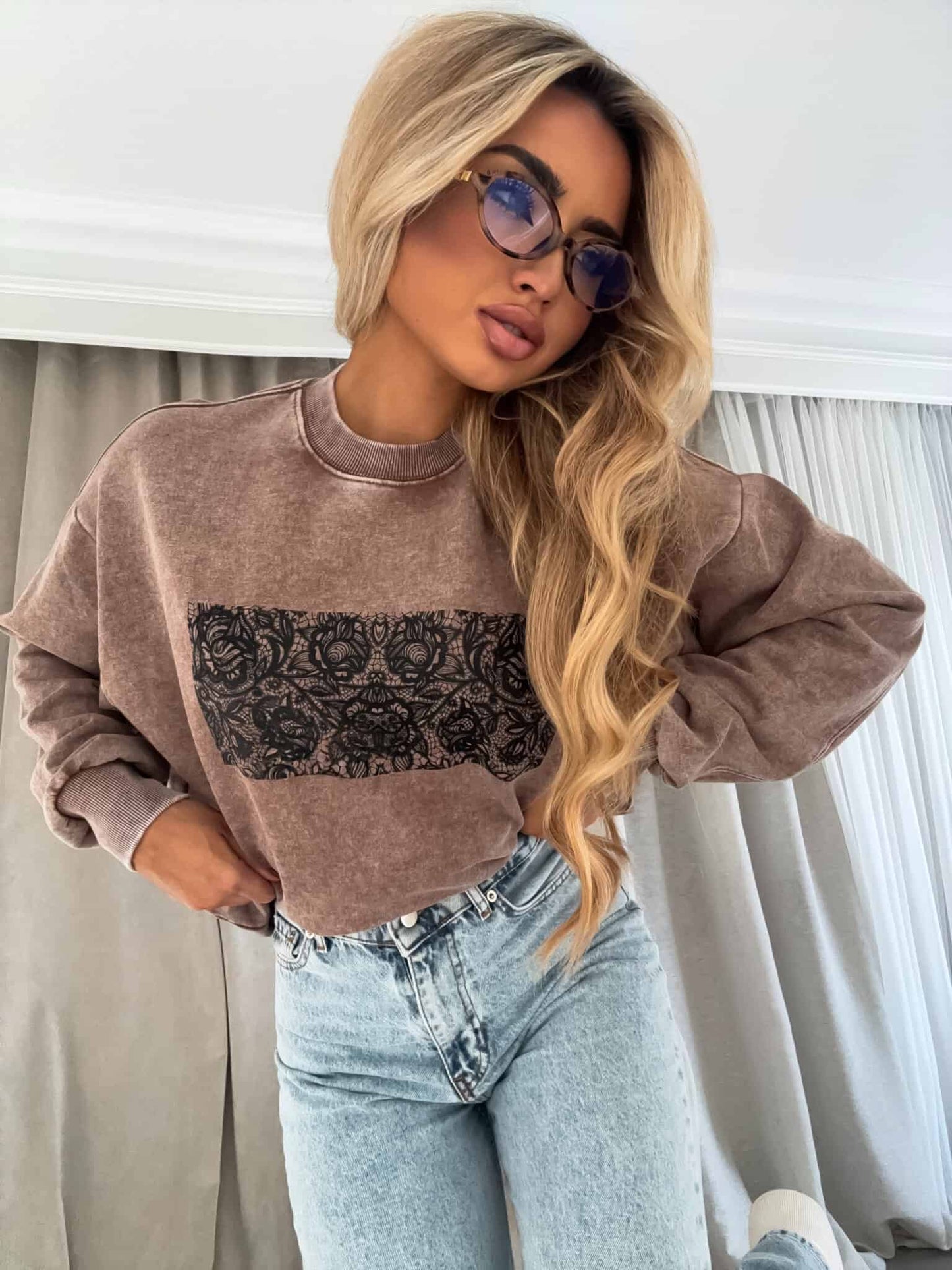 Sweatshirt SPITZE  - dunkelbeige