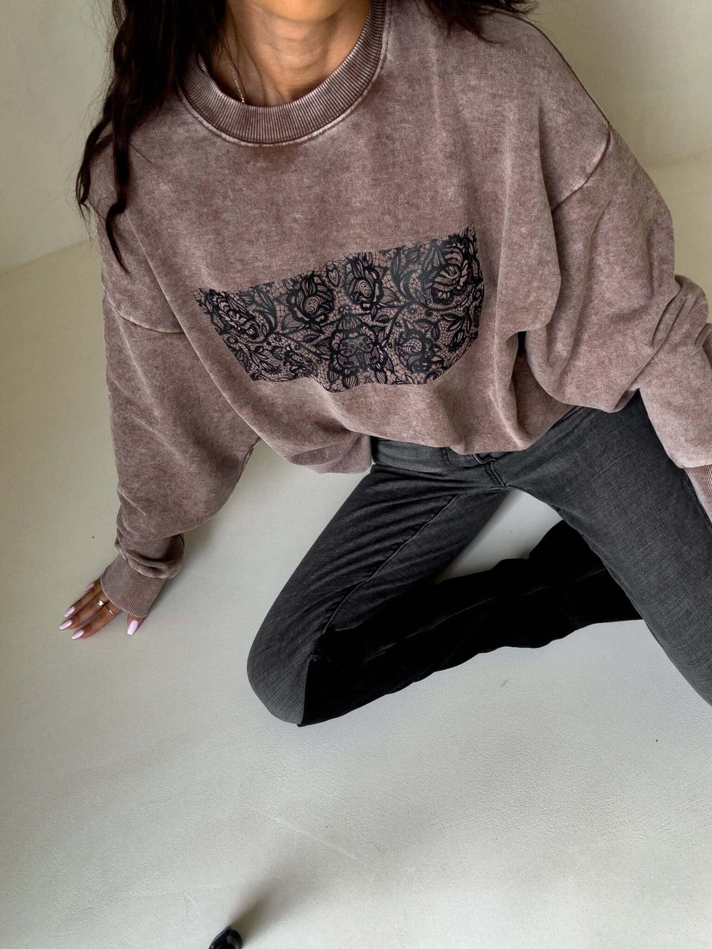 Sweatshirt SPITZE  - dunkelbeige