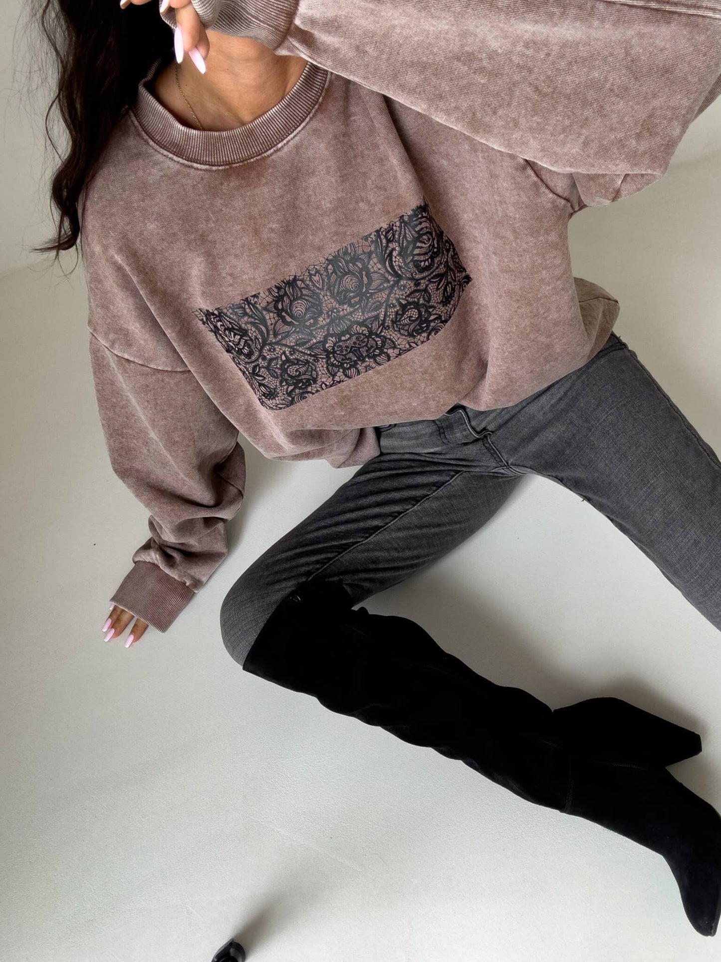 Sweatshirt SPITZE  - dunkelbeige
