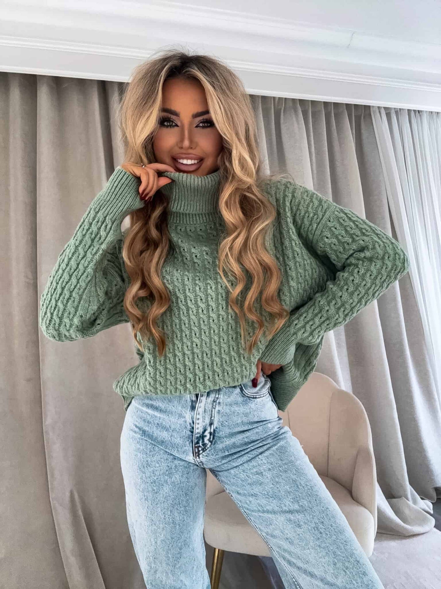 Rollkragenpullover INKO - matcha