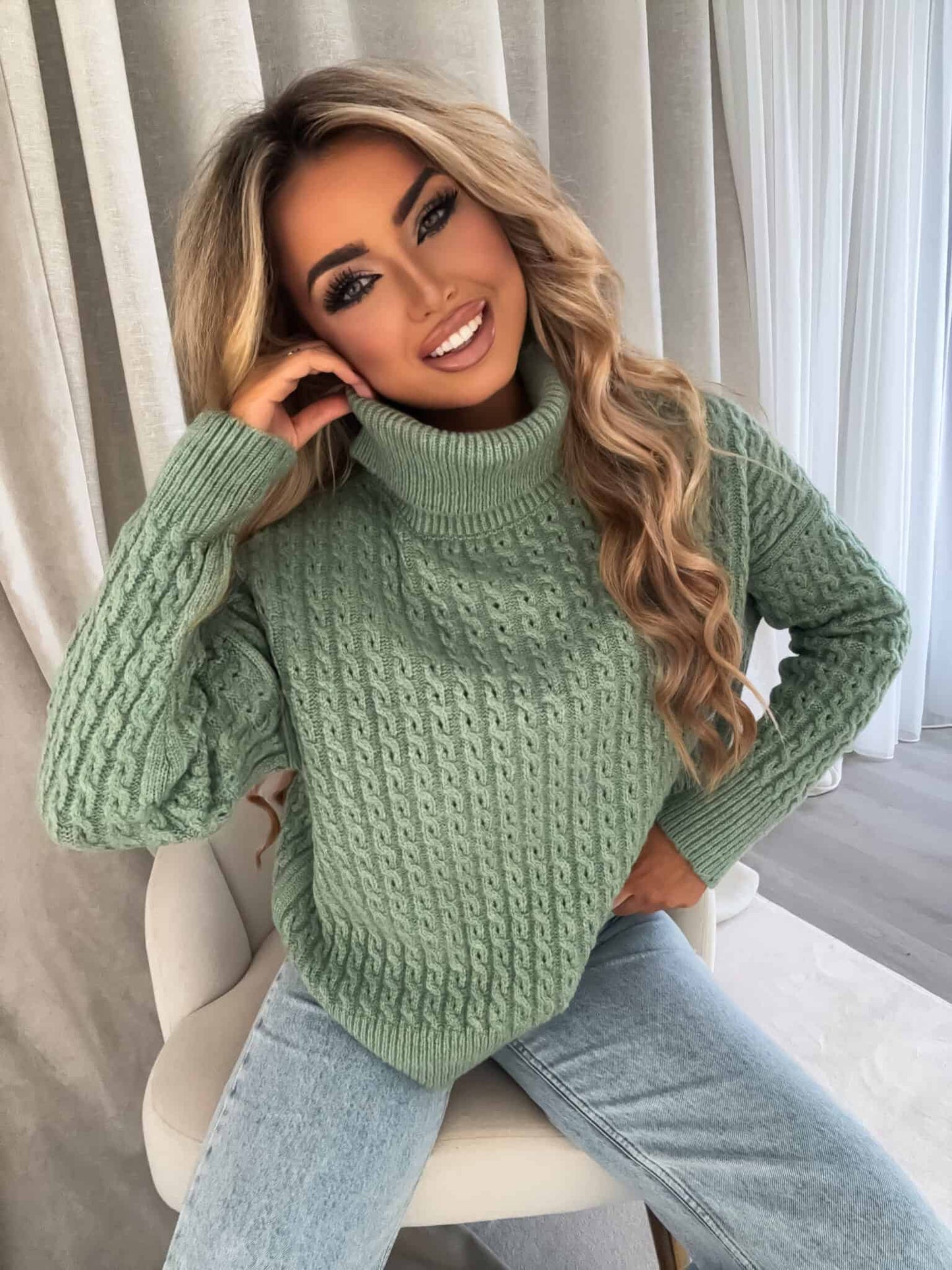 Rollkragenpullover INKO - matcha
