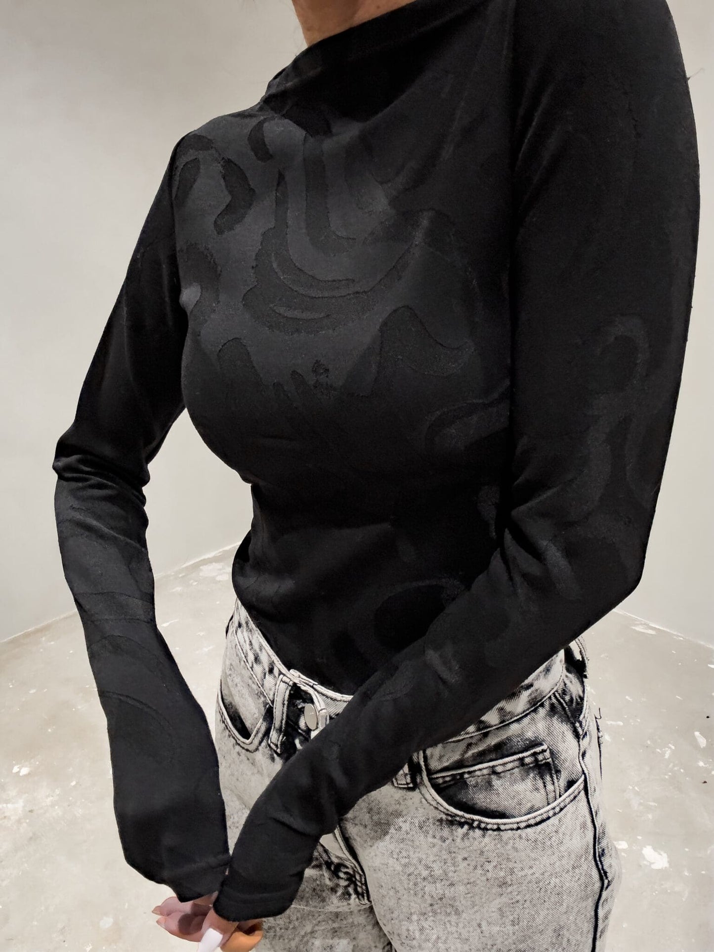 Damenbluse SABRINA Schaum- schwarz