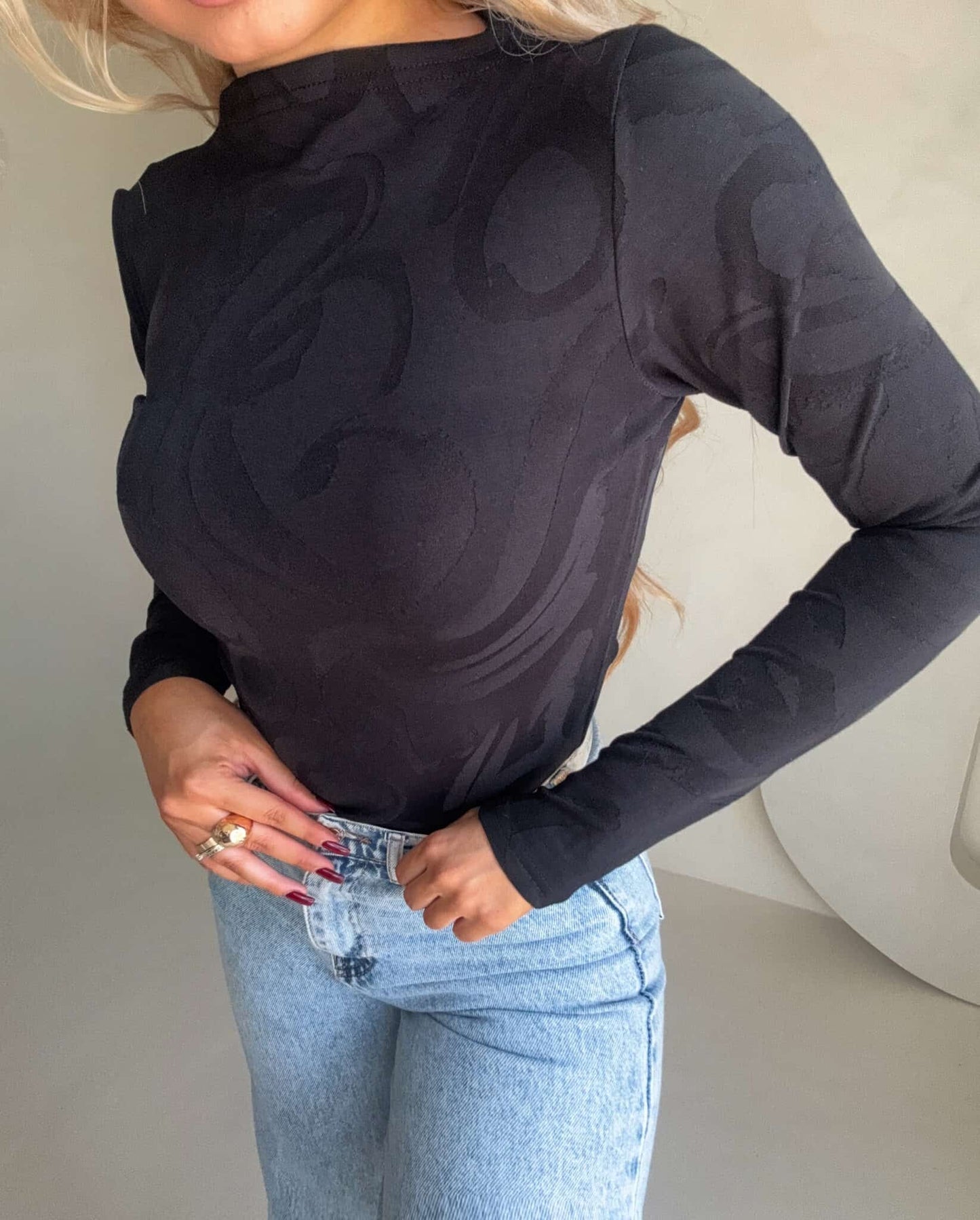 Damenbluse SABRINA Schaum- schwarz
