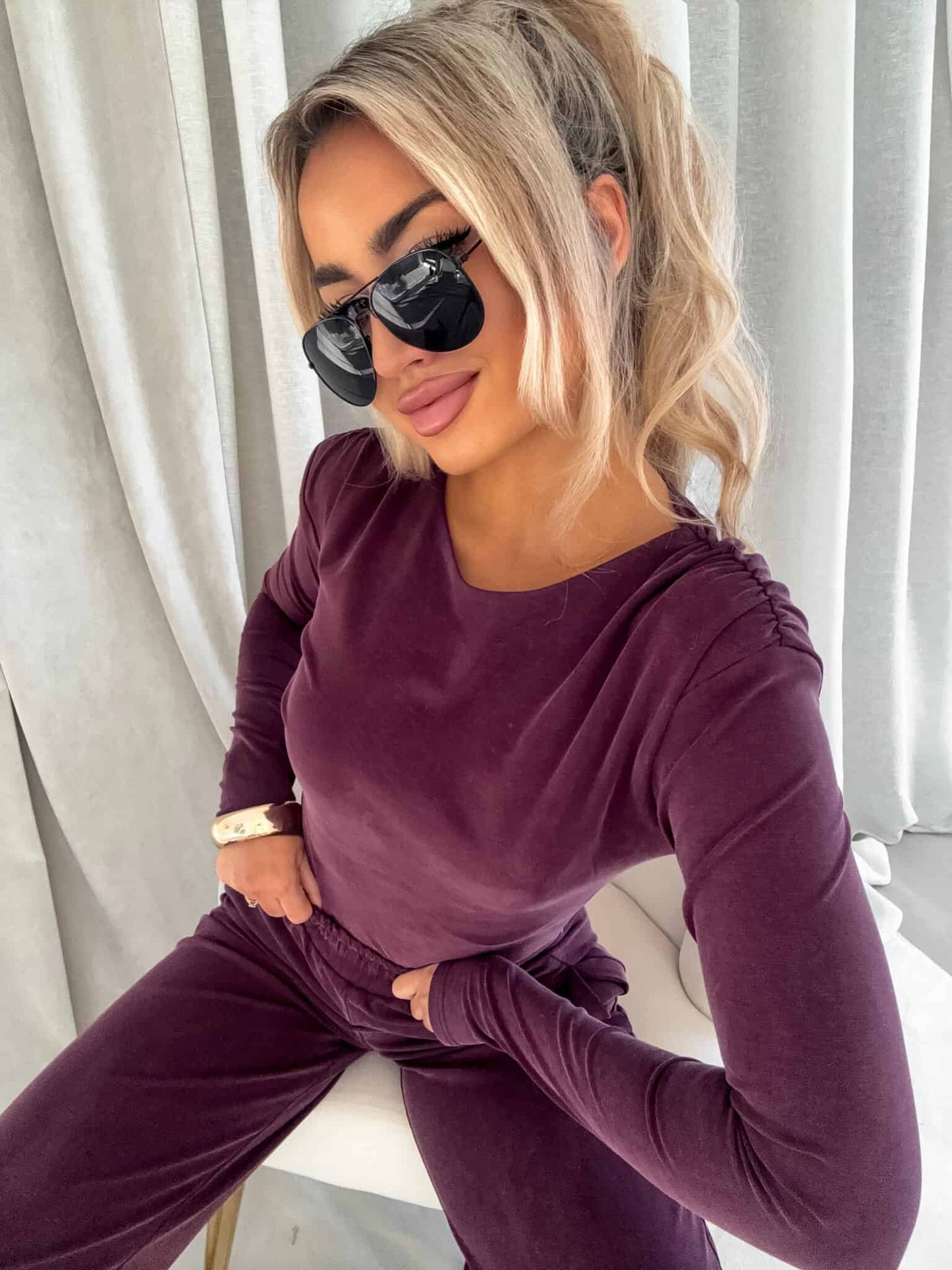 Damenbluse LAMIA – Bordeaux