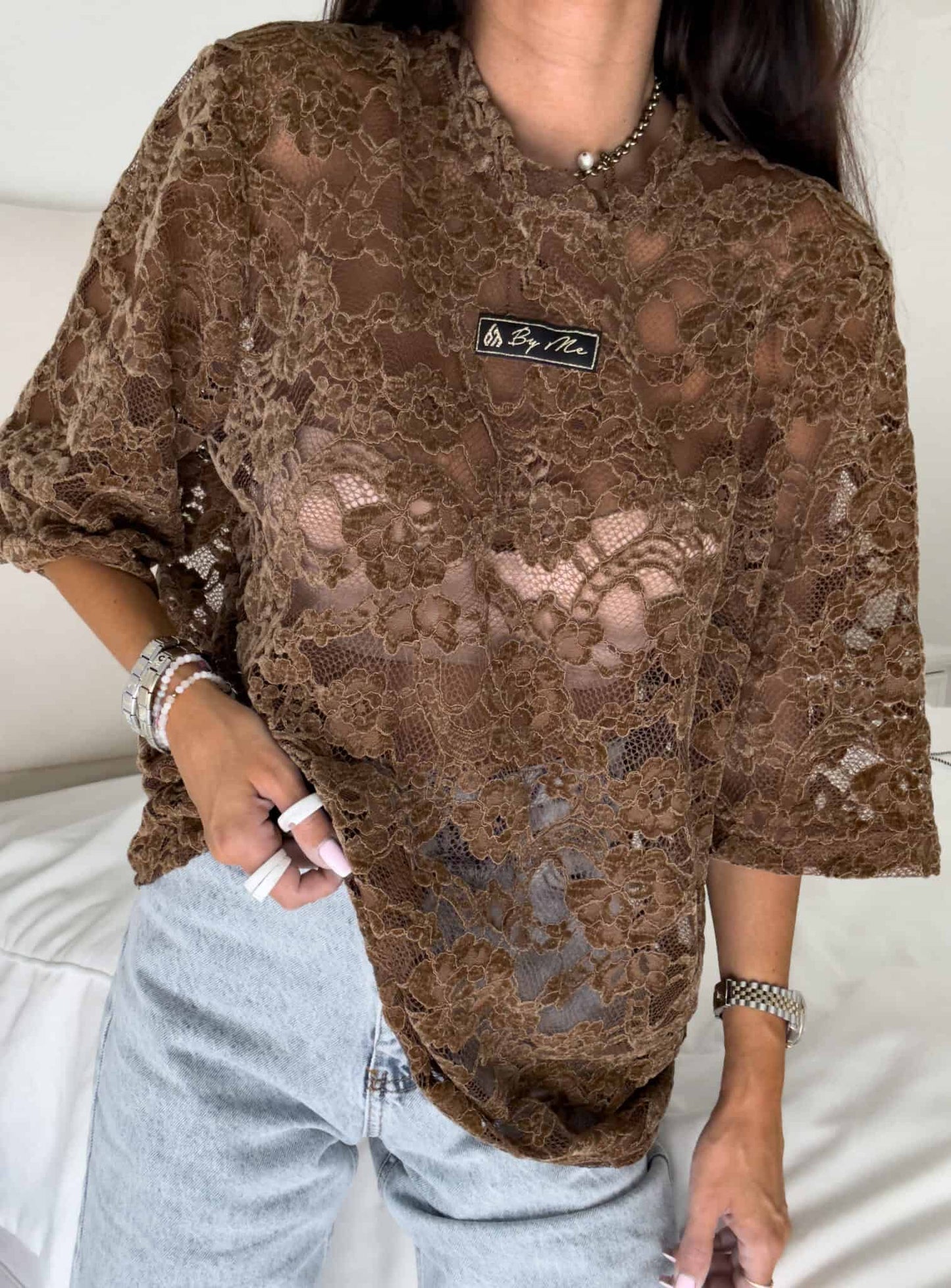 Damenbluse MARMARIS Velours  - Schoko