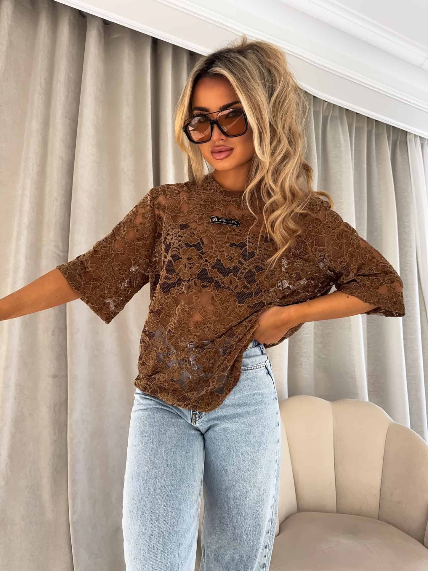 Damenbluse MARMARIS Velours  - Schoko