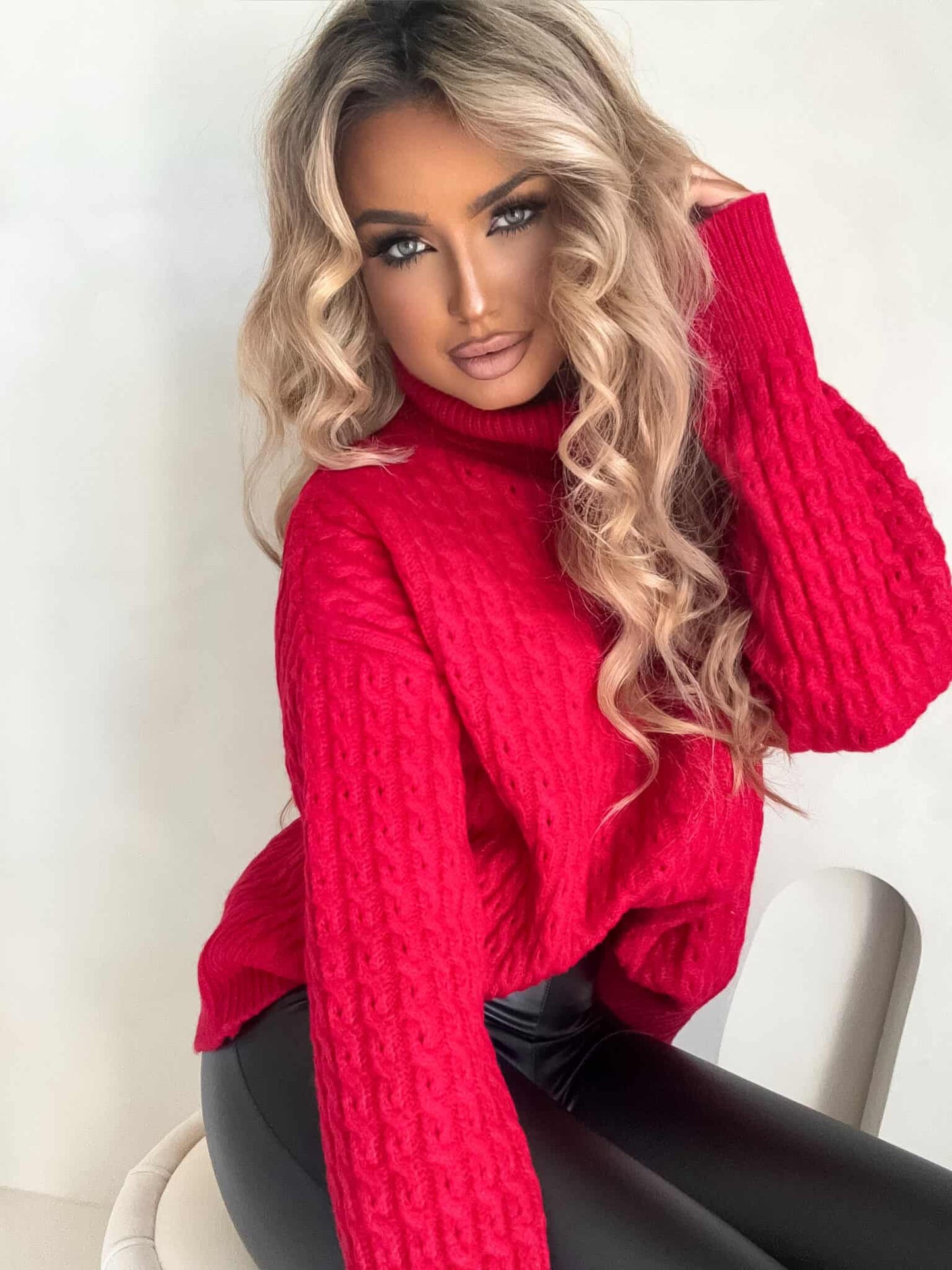 Rollkragenpullover INKO - rot