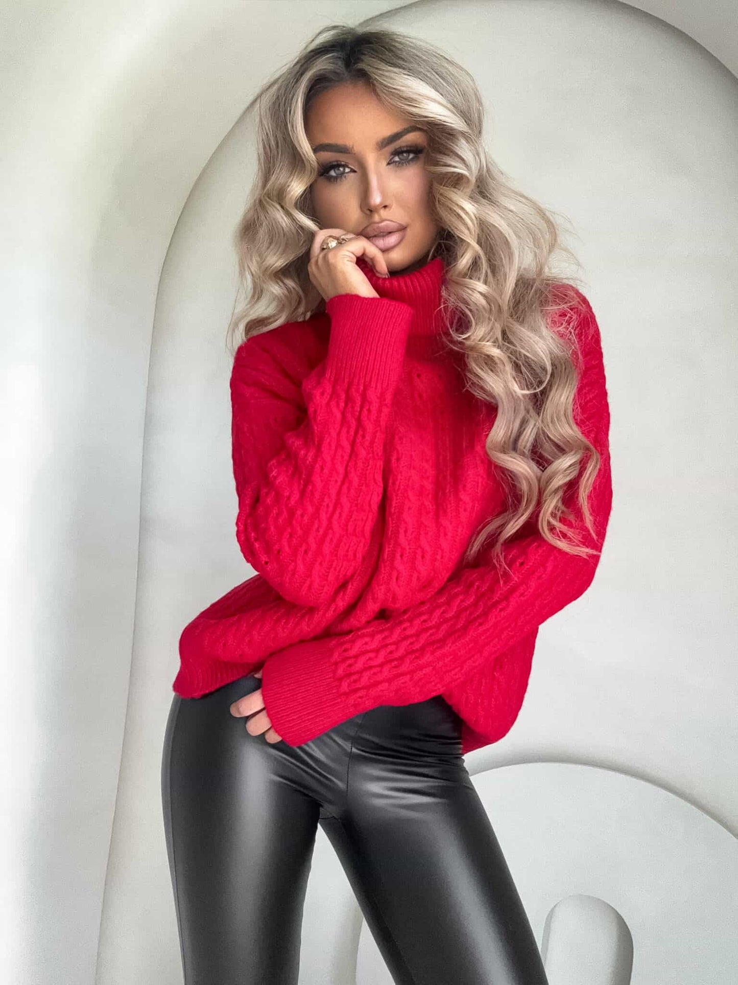 Rollkragenpullover INKO - rot