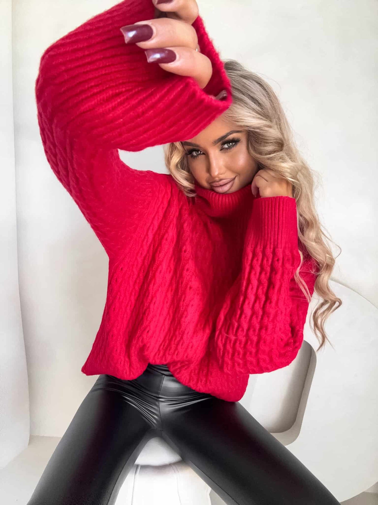 Rollkragenpullover INKO - rot