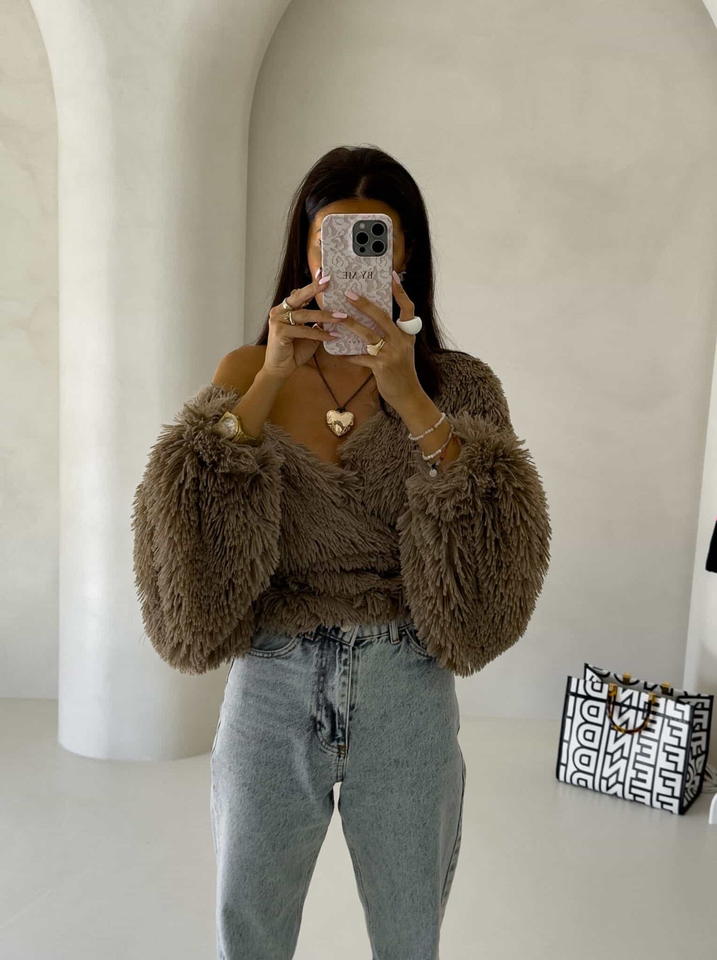 Jacke KAIRA SHAGGY – braun