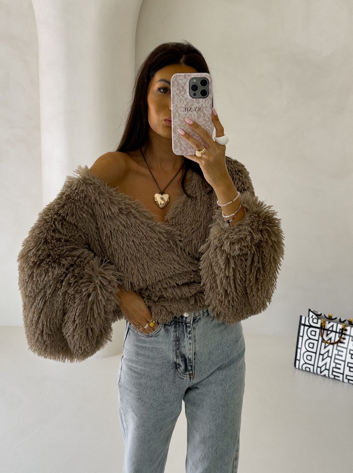 Jacke KAIRA SHAGGY – braun