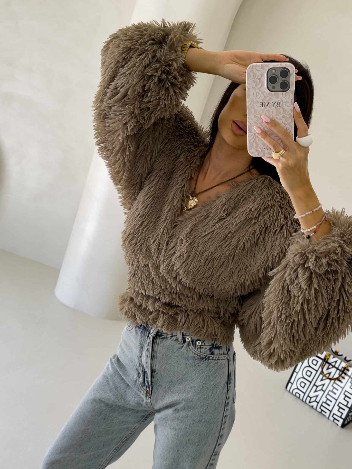Jacke KAIRA SHAGGY – braun