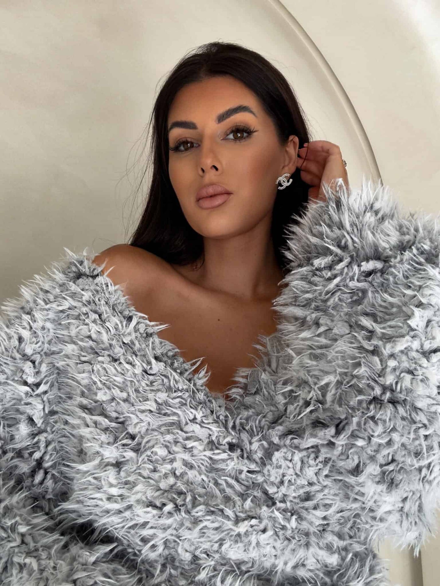 Jacke KAIRA SHAGGY – grau