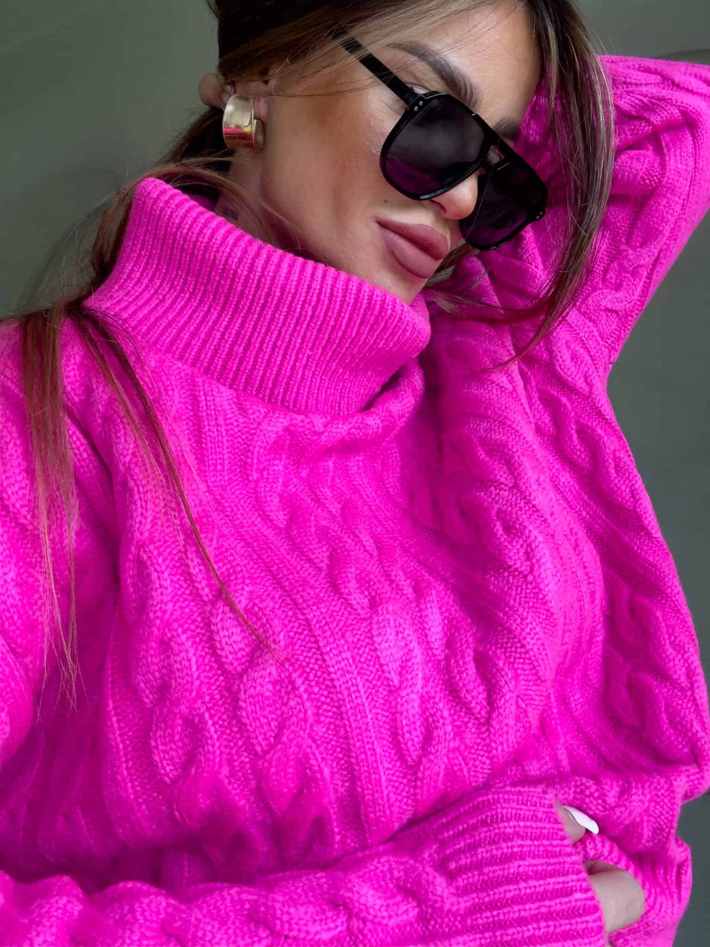 Rollkragenpullover INKO - pink