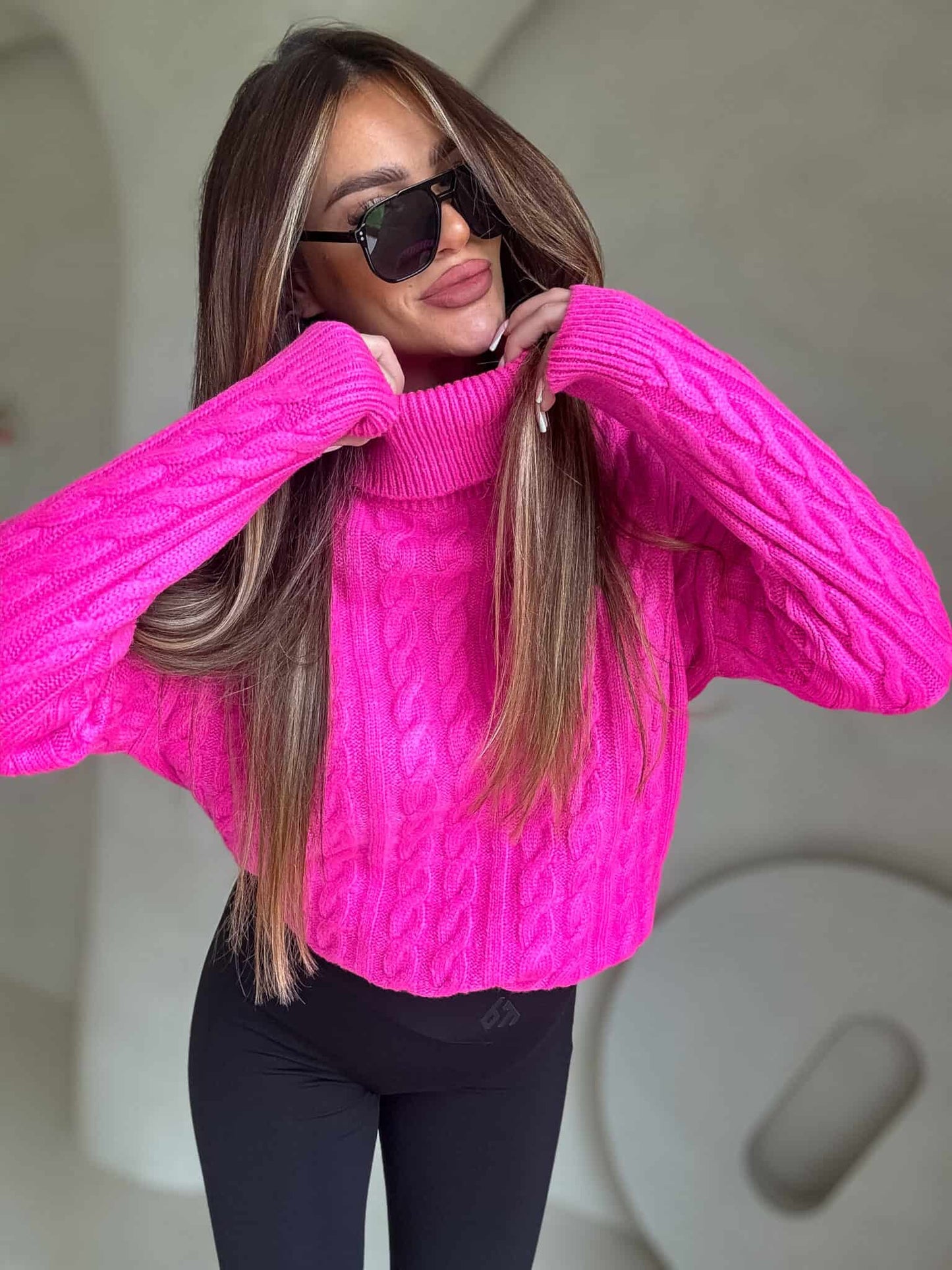 Rollkragenpullover INKO - pink