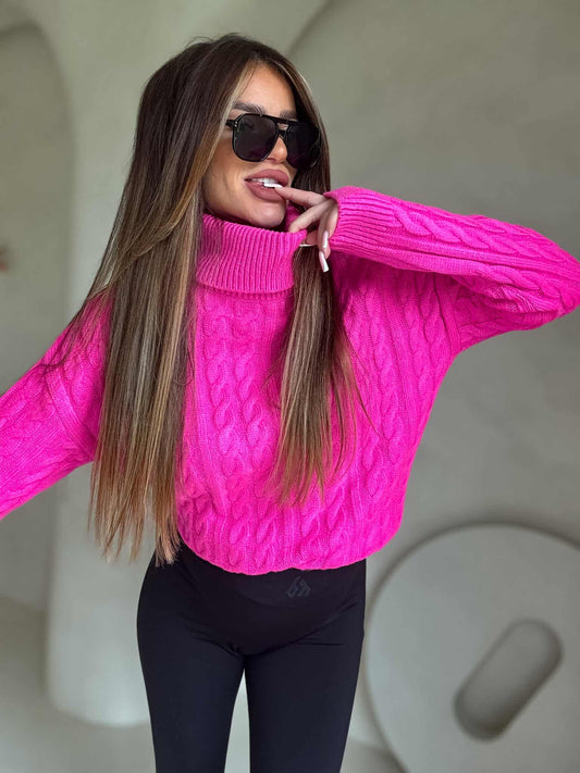 Rollkragenpullover INKO - pink