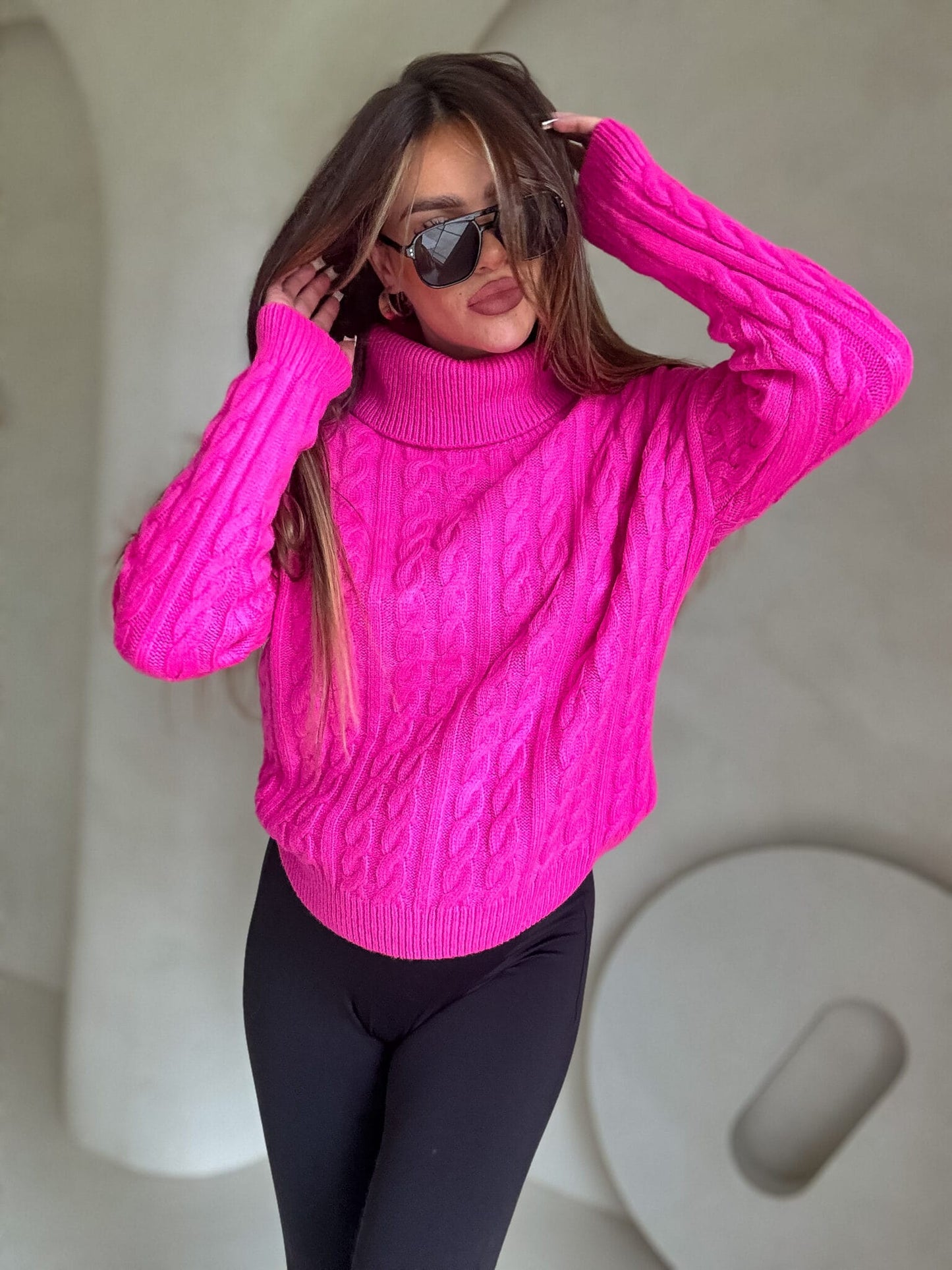 Rollkragenpullover INKO - pink