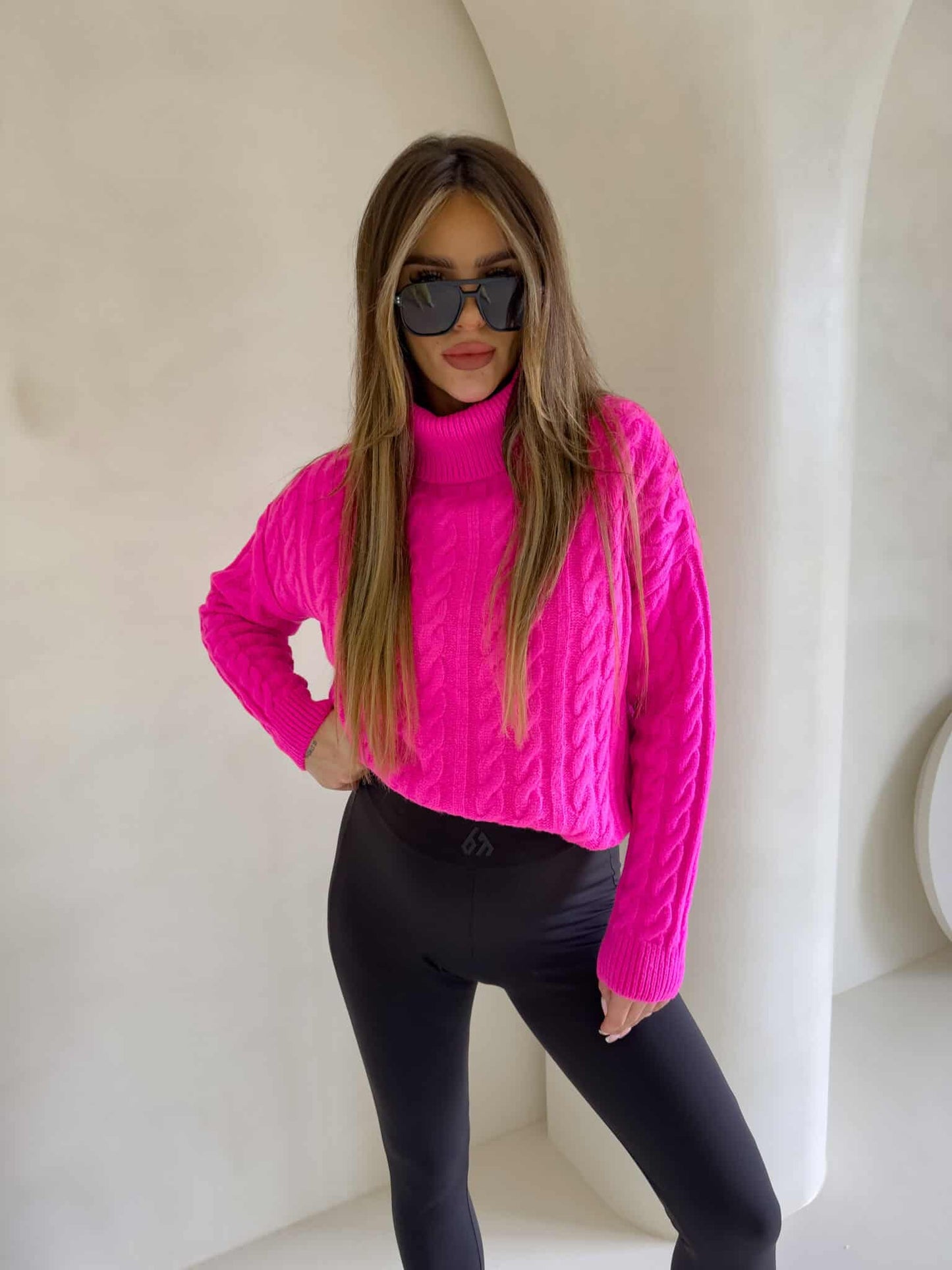 Rollkragenpullover INKO - pink
