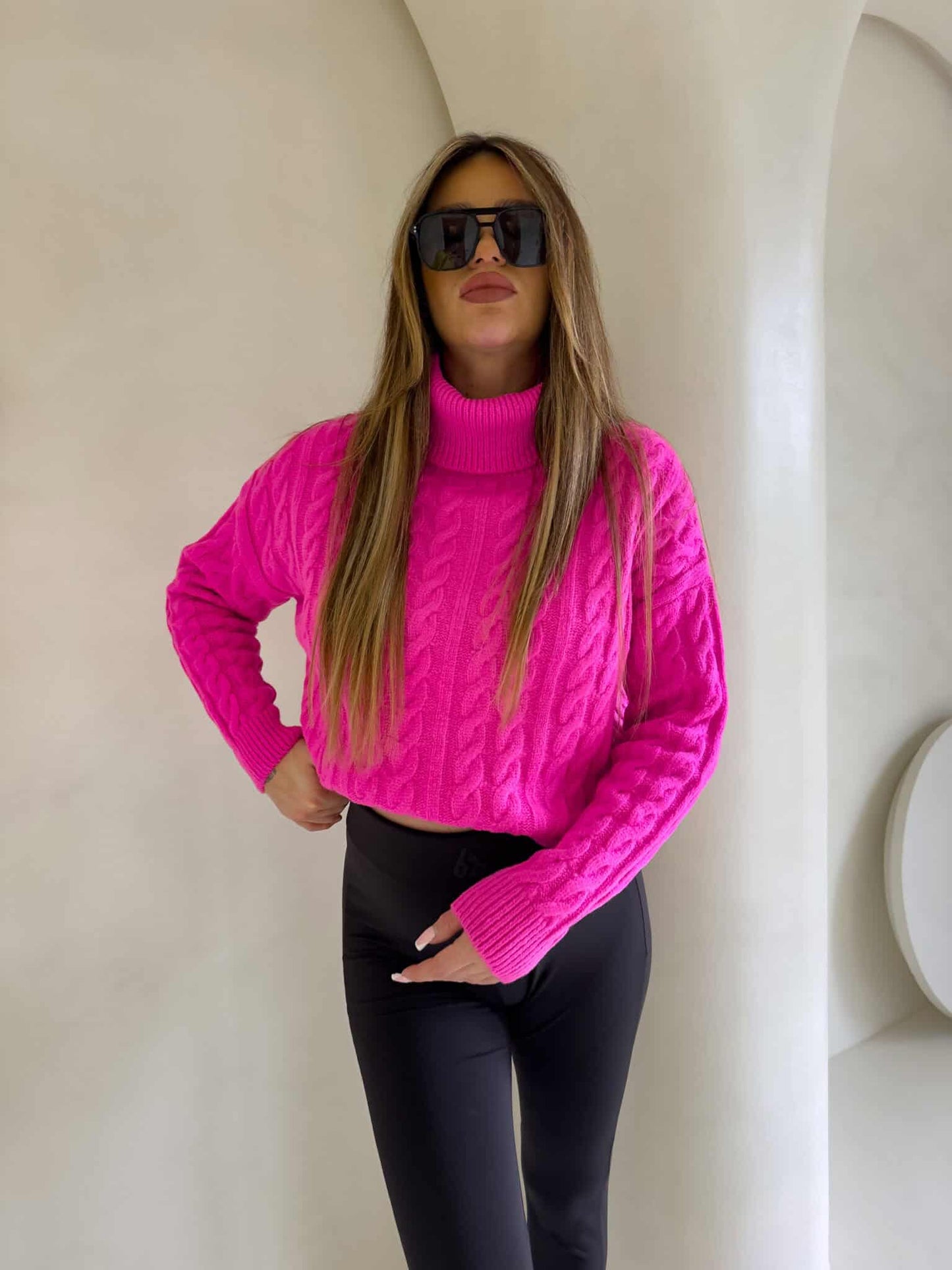 Rollkragenpullover INKO - pink