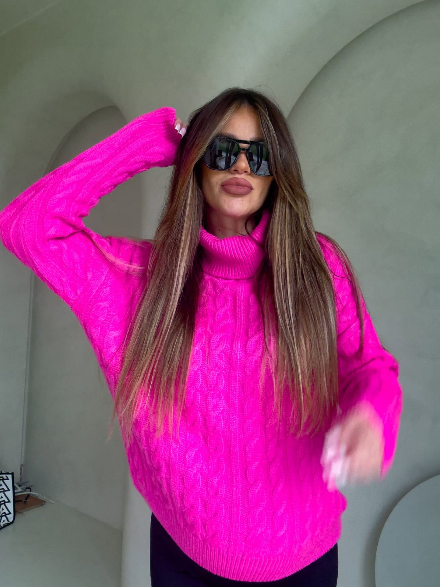 Rollkragenpullover INKO - pink