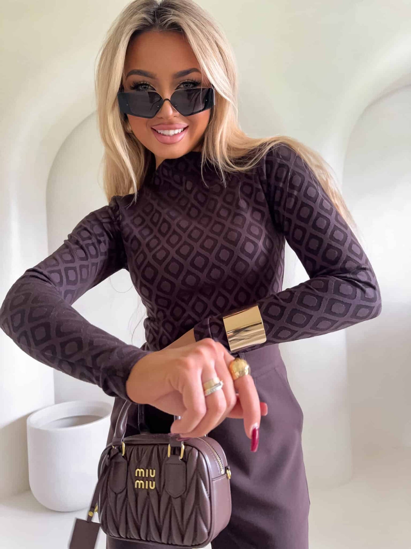 Damenbluse SABRINA Schaum ROMBY - SCHOKOBRAUN