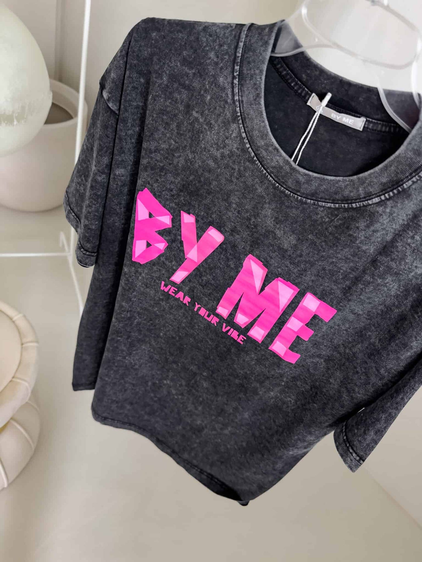 T-shirt BALEN - schwarz- abgewaschenes- Stil