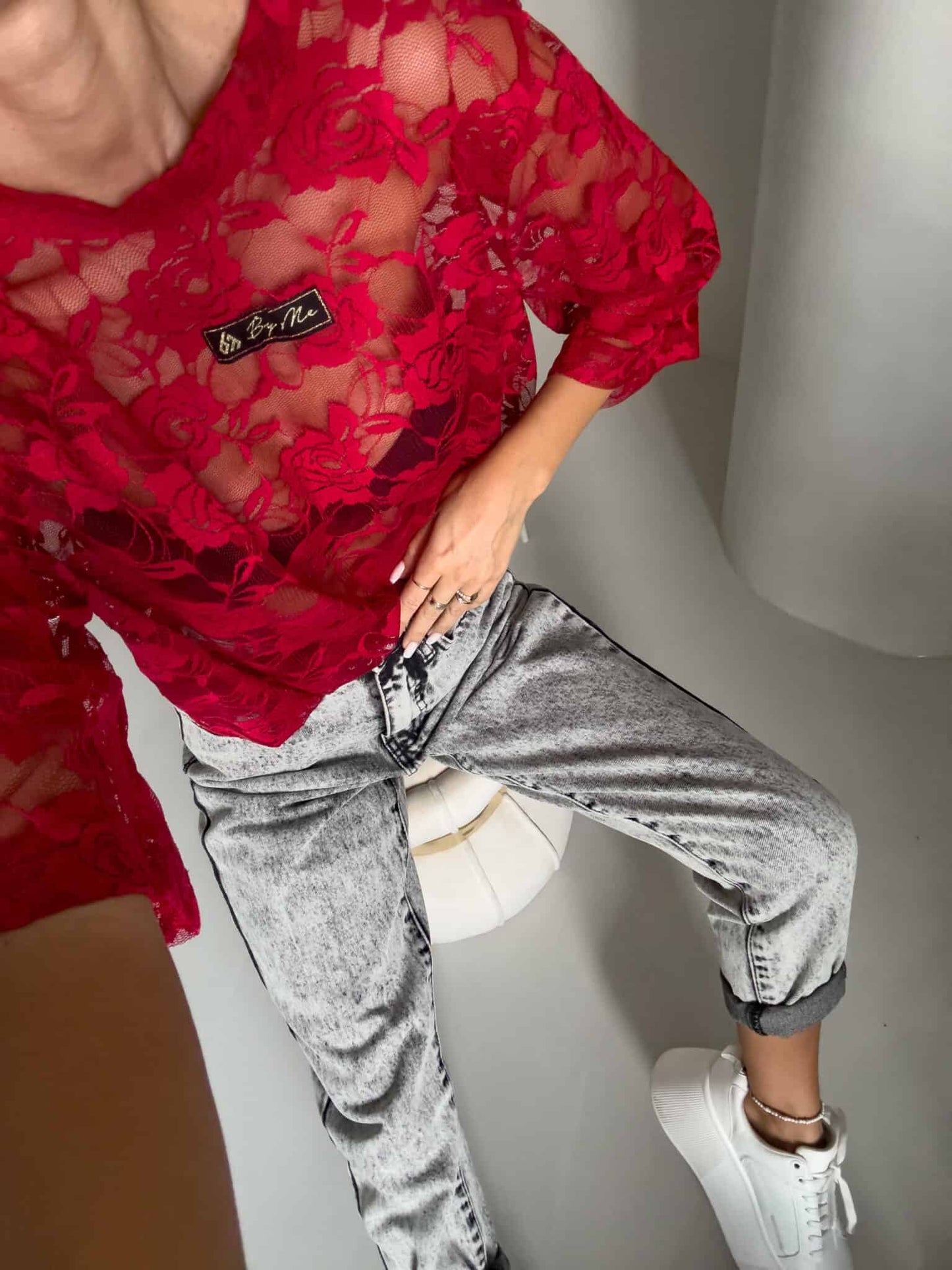 Damenbluse MARMARIS II Spitze new - rot