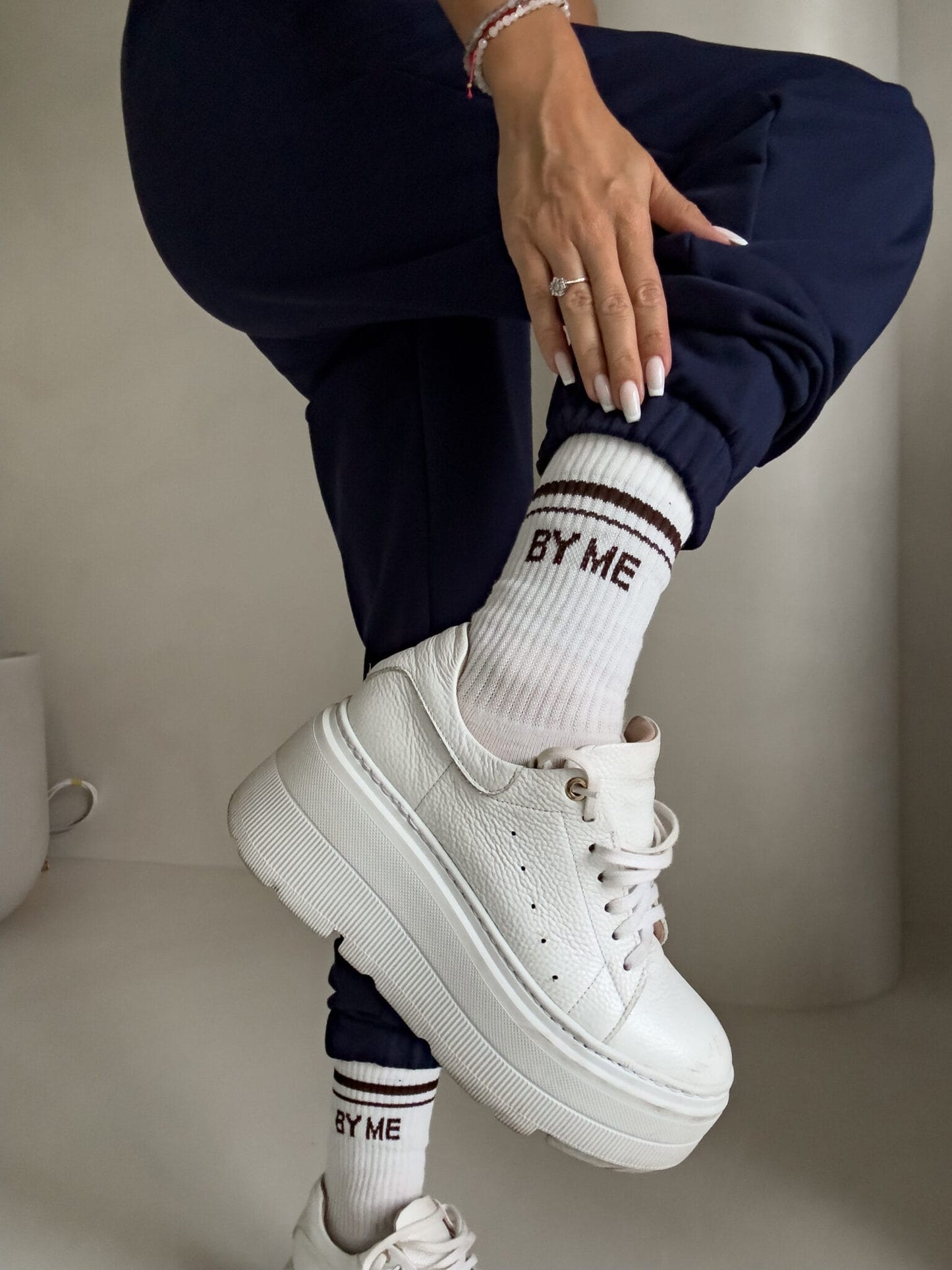 Socken STRIPE – ecru