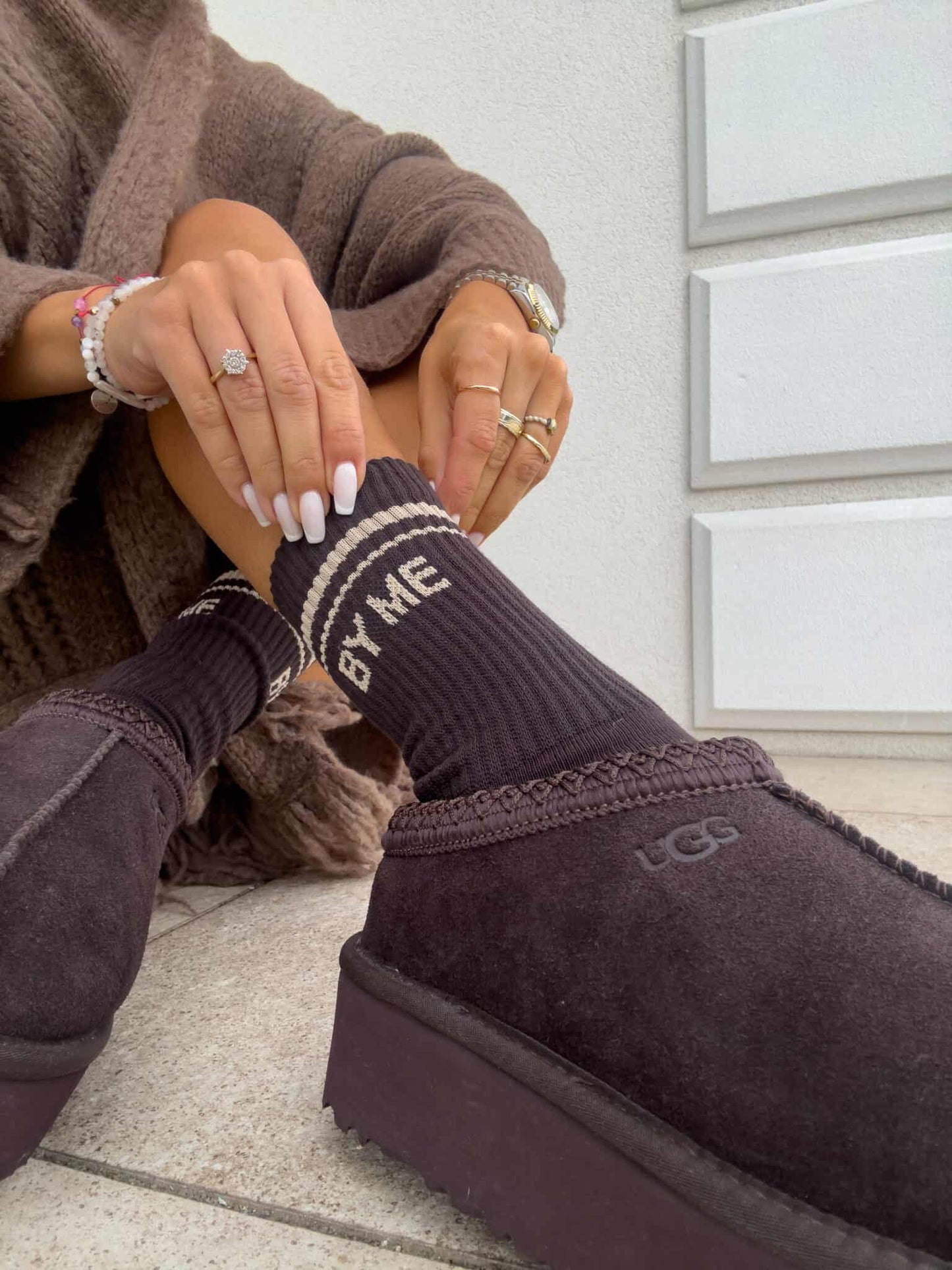 Socken STRIPE –SCHOKOBRAUN
