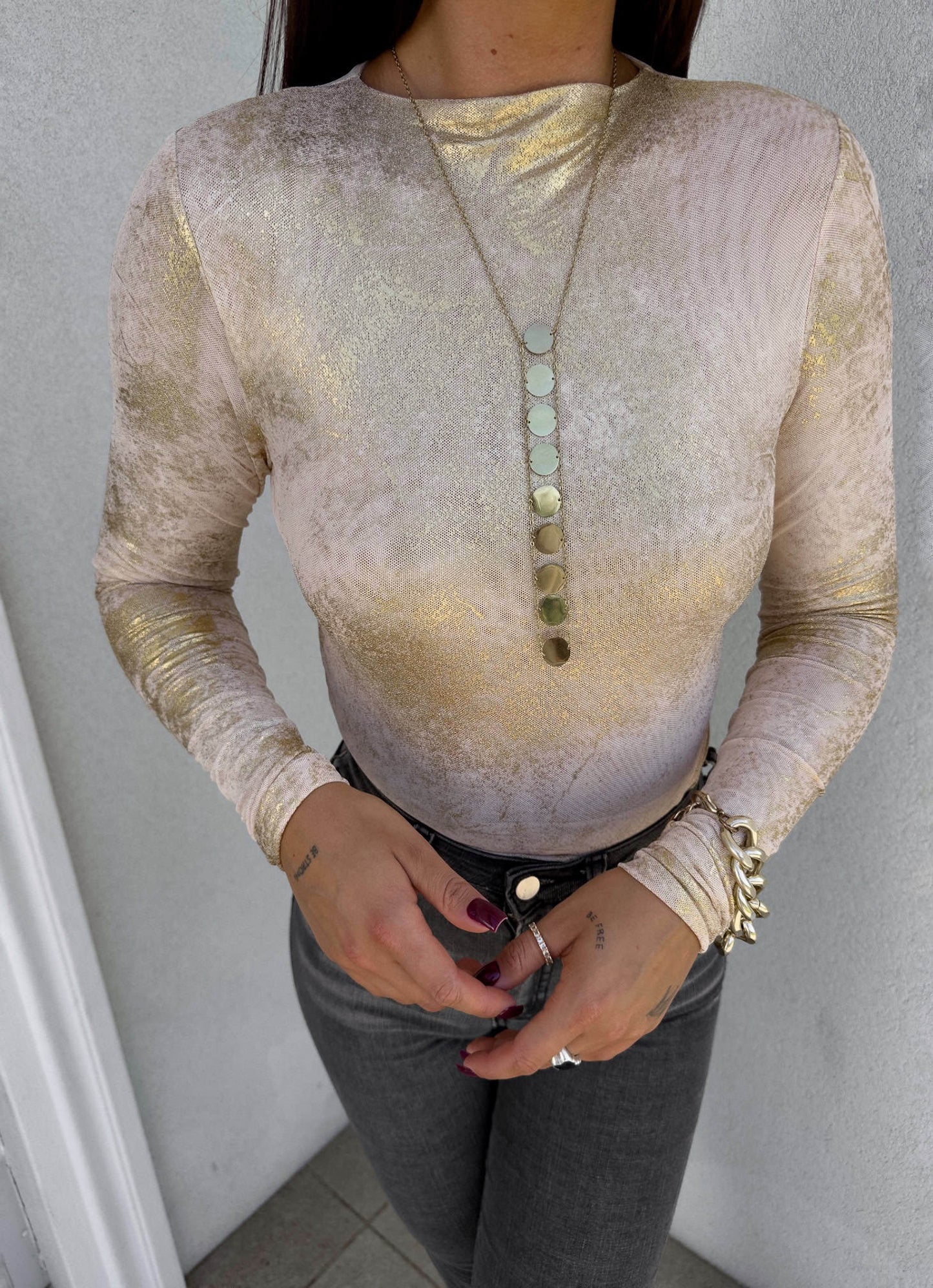 Damenbluse SKIN – gold