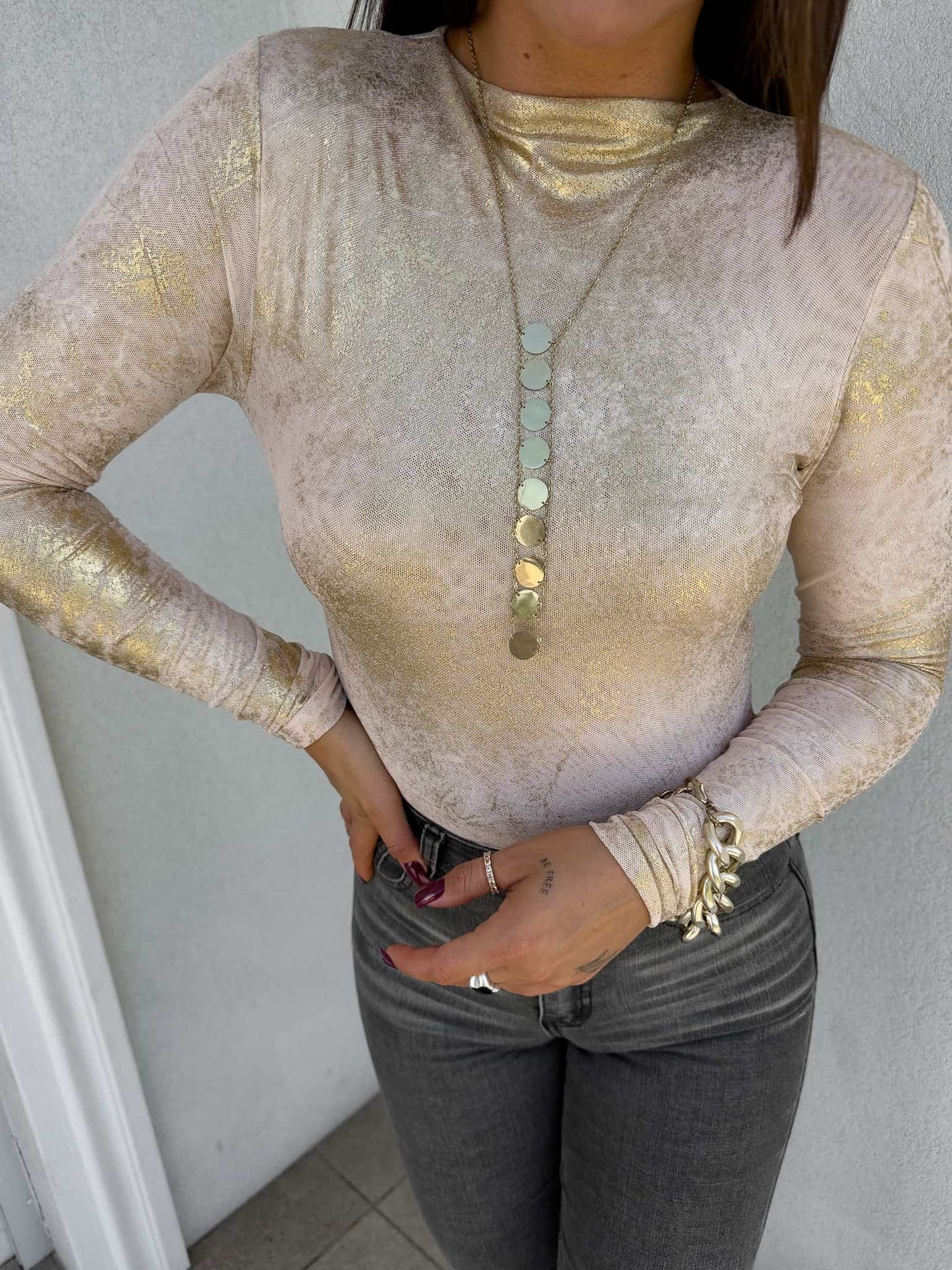 Damenbluse SKIN – gold