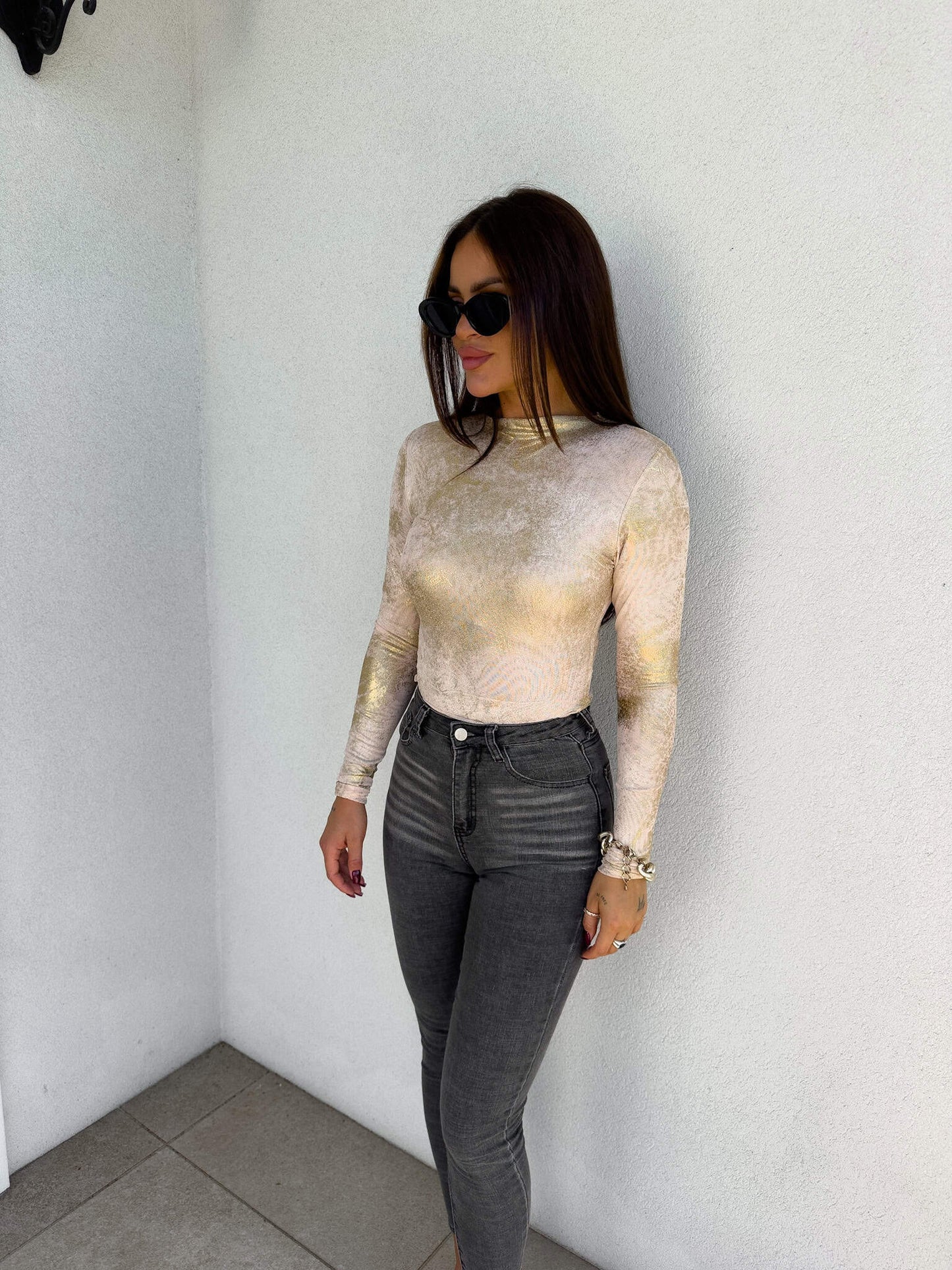 Damenbluse SKIN – gold