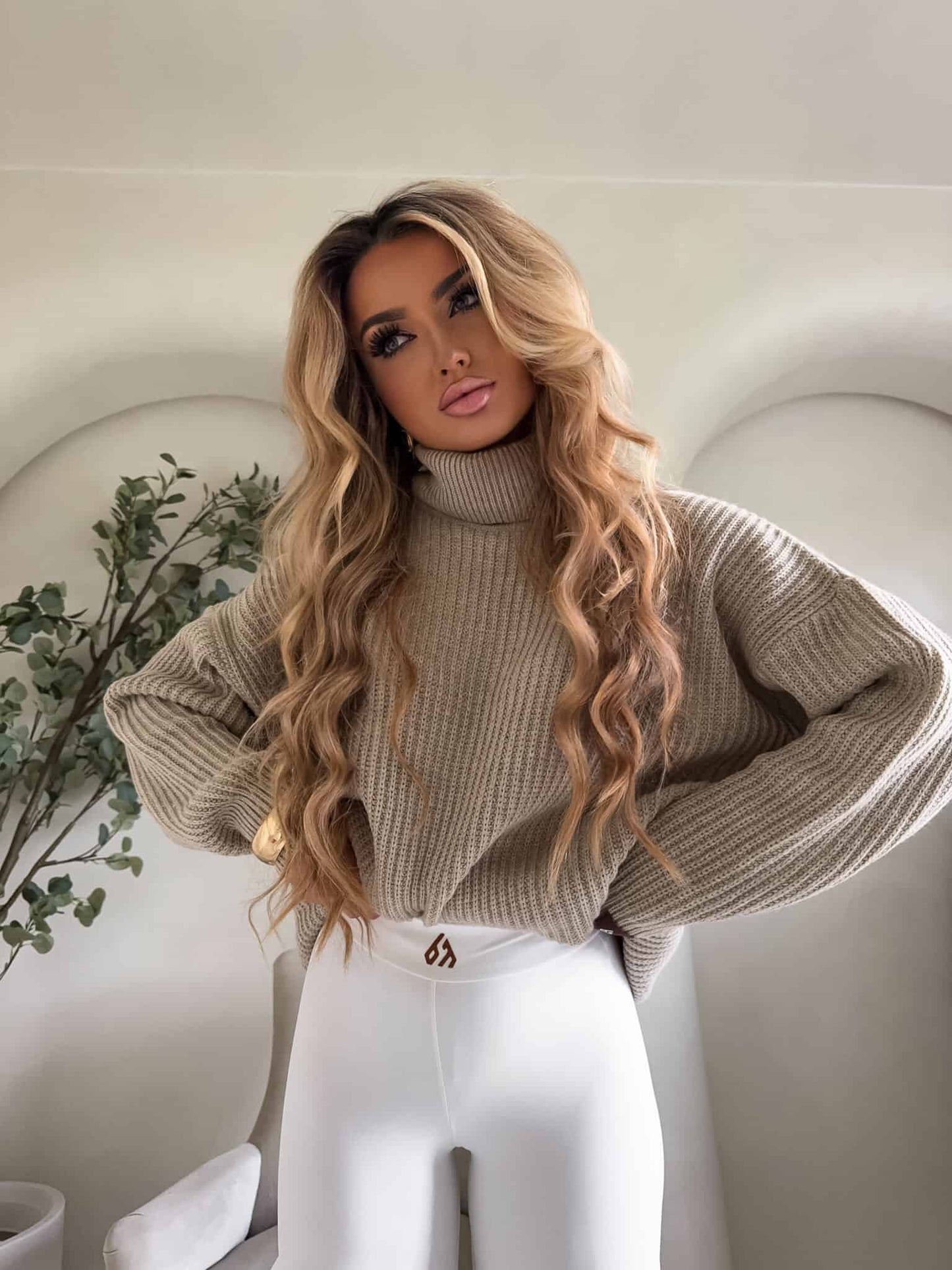 Rollkragenpullover LAVER - beige