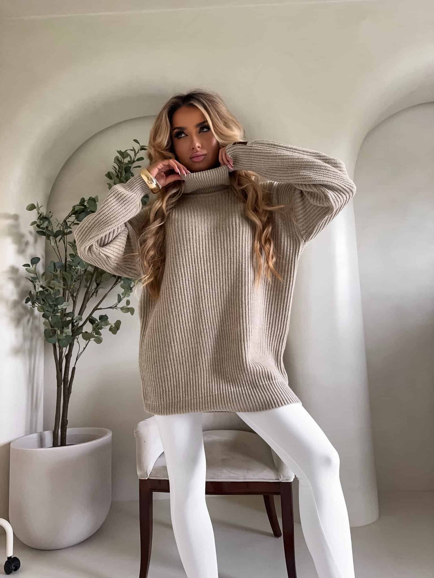 Rollkragenpullover LAVER - beige