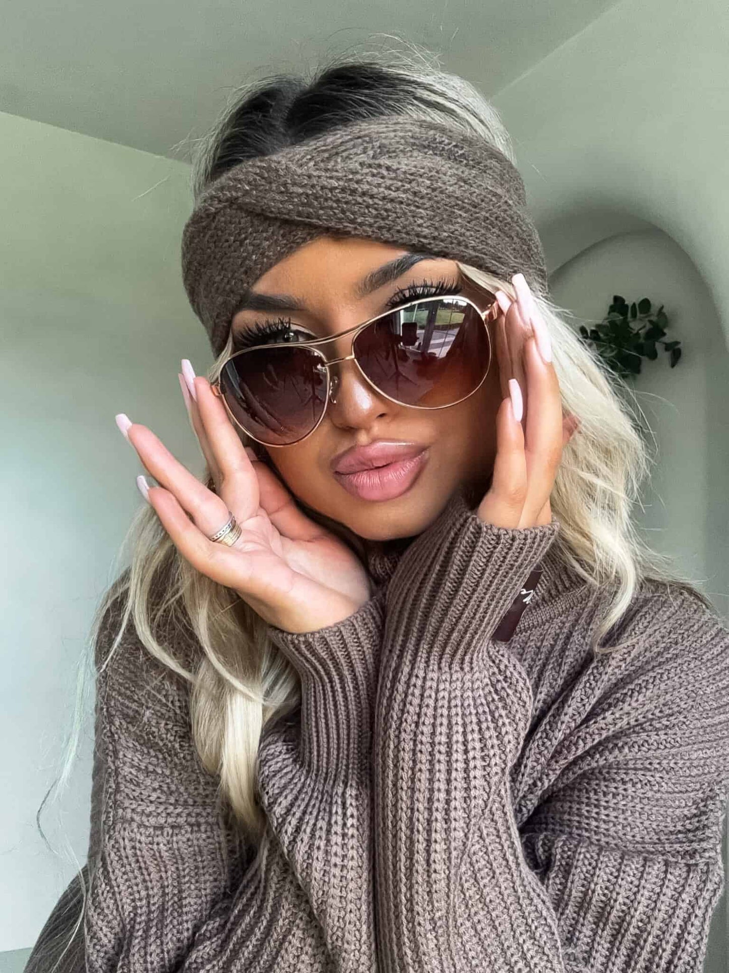 Rollkragenpullover LAVER - Milchschokolade